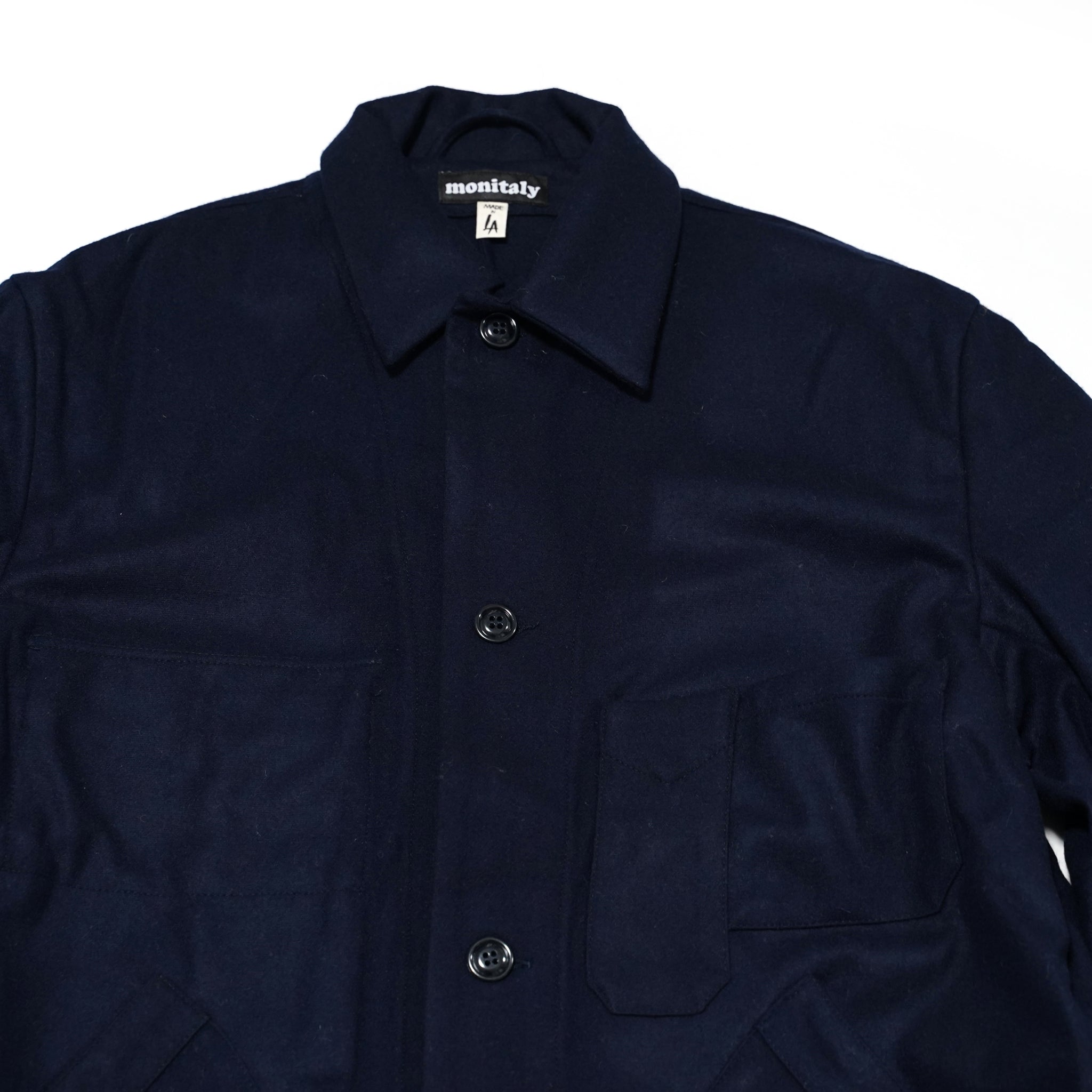 No:M30007B | Name:Horse Keeper Shop Coat | Color:Wool Flannel Solid Navy【MONITALY_モニタリー】【archive】