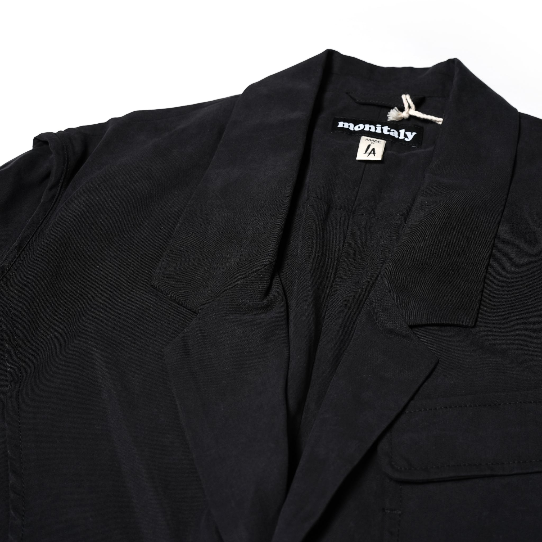 No:M31017-17 | Name:Ura Low Lapel Blazer | Color:Tencel Black【MONITALY_モニタリー】【archive】