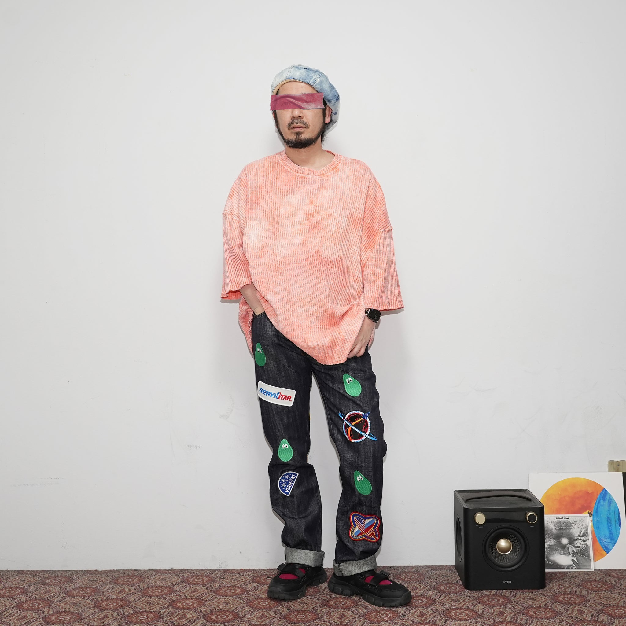 M31304 | Monitaly Xx Jeans W/ Avocado Embroidery And Patches | Color:Cone Ds Selvage Denim【MONITALY_モニタリー】