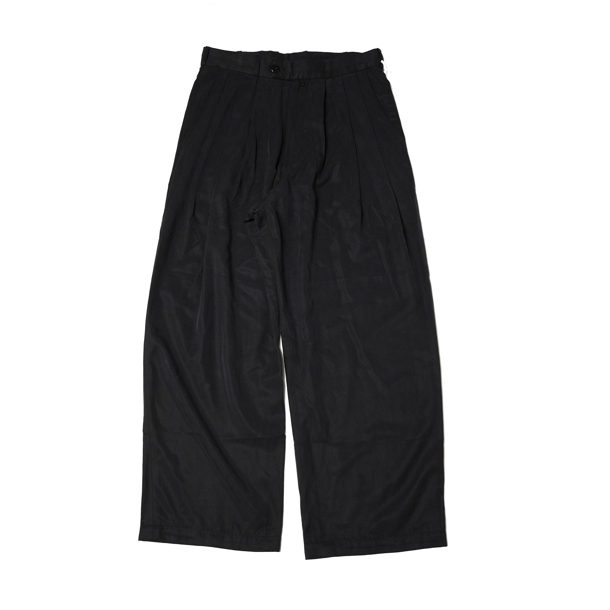 No:M31310-2 | Name:Triple Tuck Wide Pants | Color:Tencel Black【MONITALY_モニタリー】【archive】