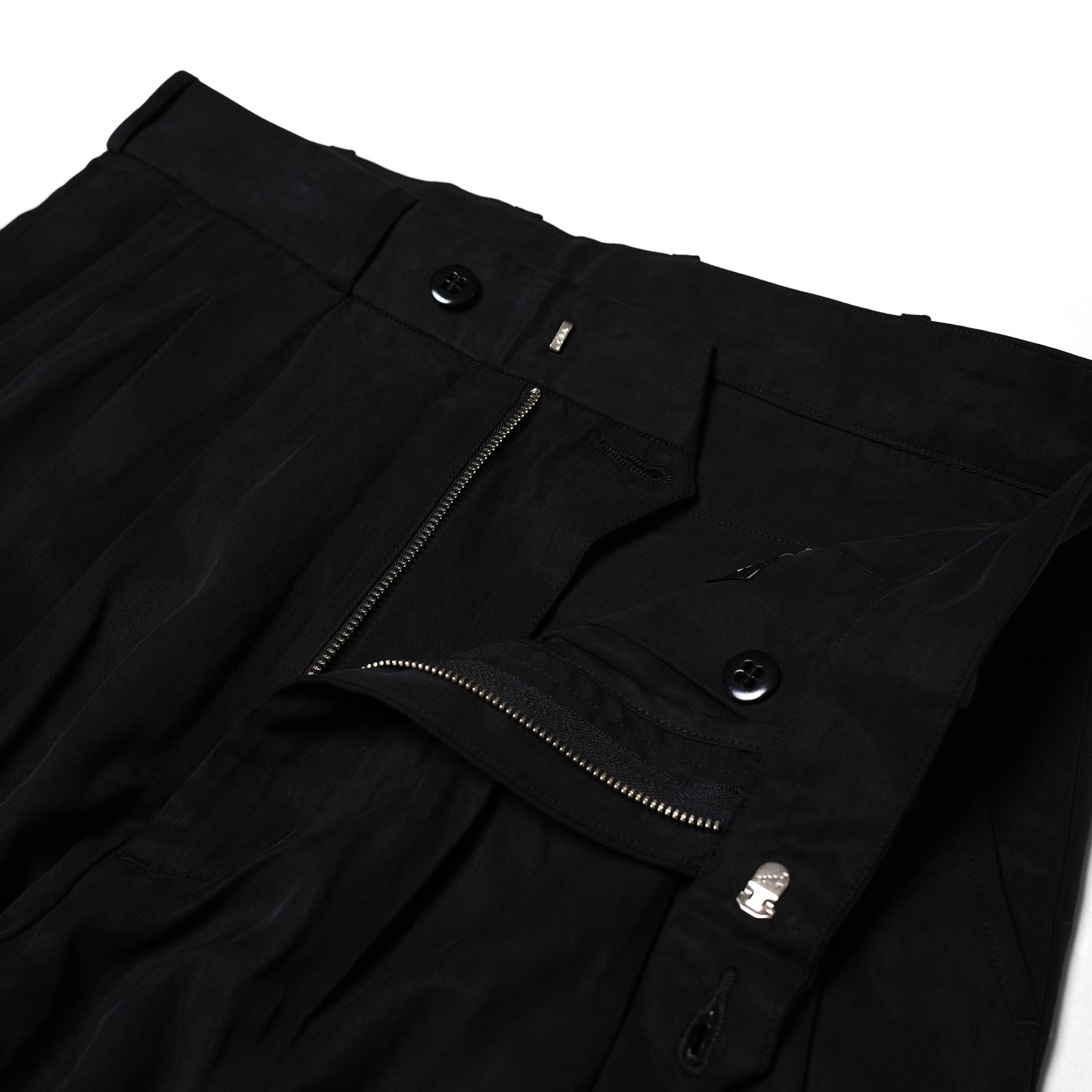 No:M31310-2 | Name:Triple Tuck Wide Pants | Color:Tencel Black【MONITALY_モニタリー】【archive】
