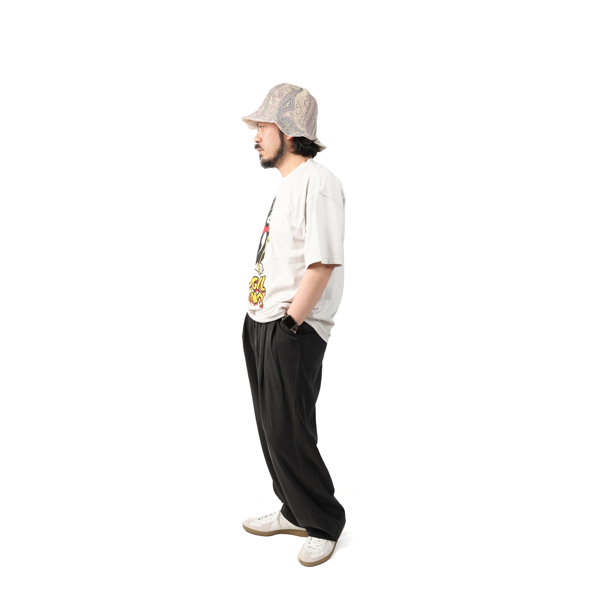 No:M31310-2 | Name:Triple Tuck Wide Pants | Color:Tencel Black【MONITALY_モニタリー】【archive】