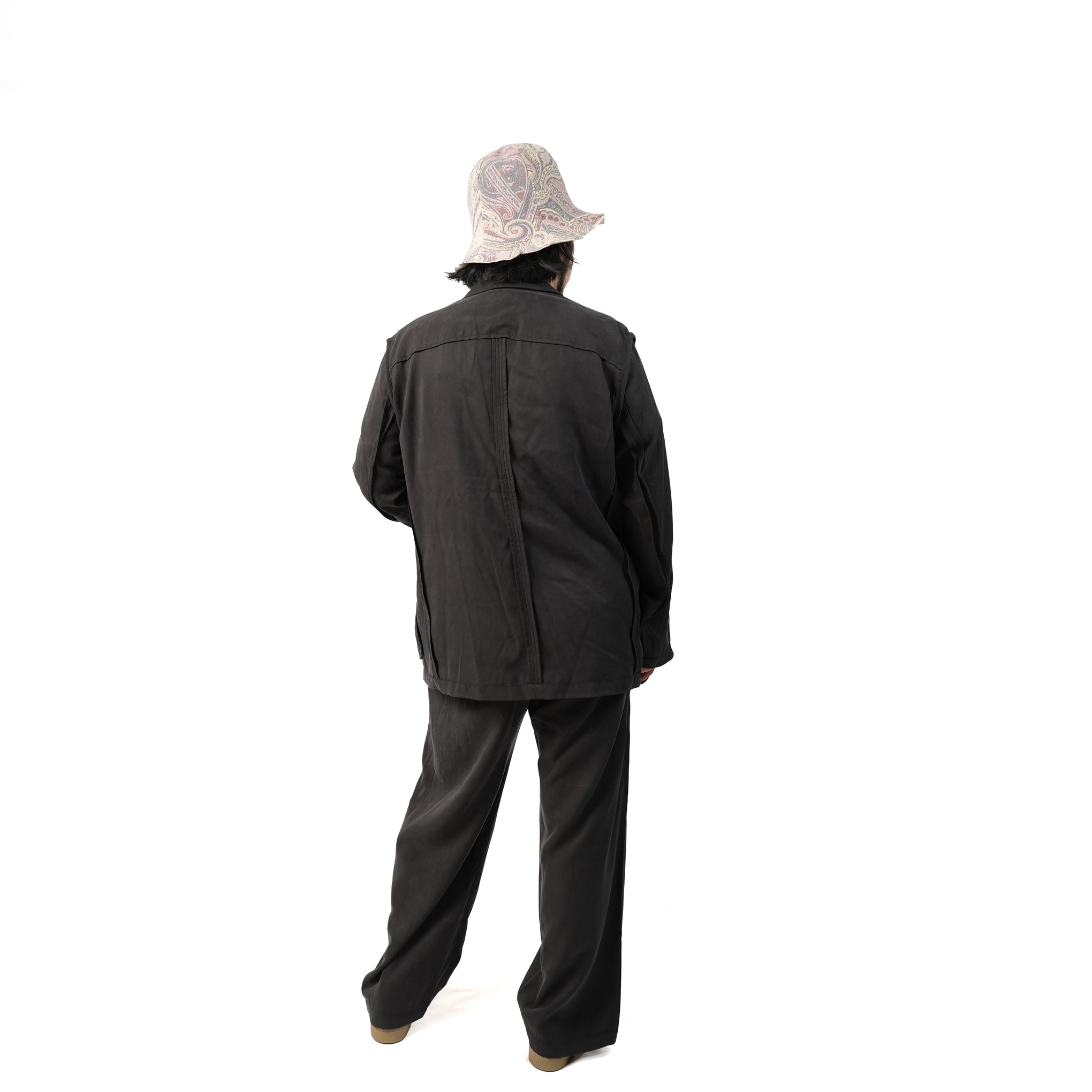 No:M31310-2 | Name:Triple Tuck Wide Pants | Color:Tencel Black【MONITALY_モニタリー】【archive】