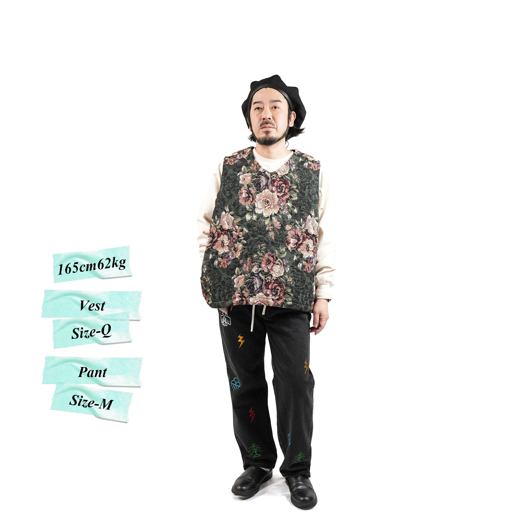 No:VOO-1118 | Name:GOBELIN VEST | Color:Beige/Green/Black【VOO_ヴォー】【archive】