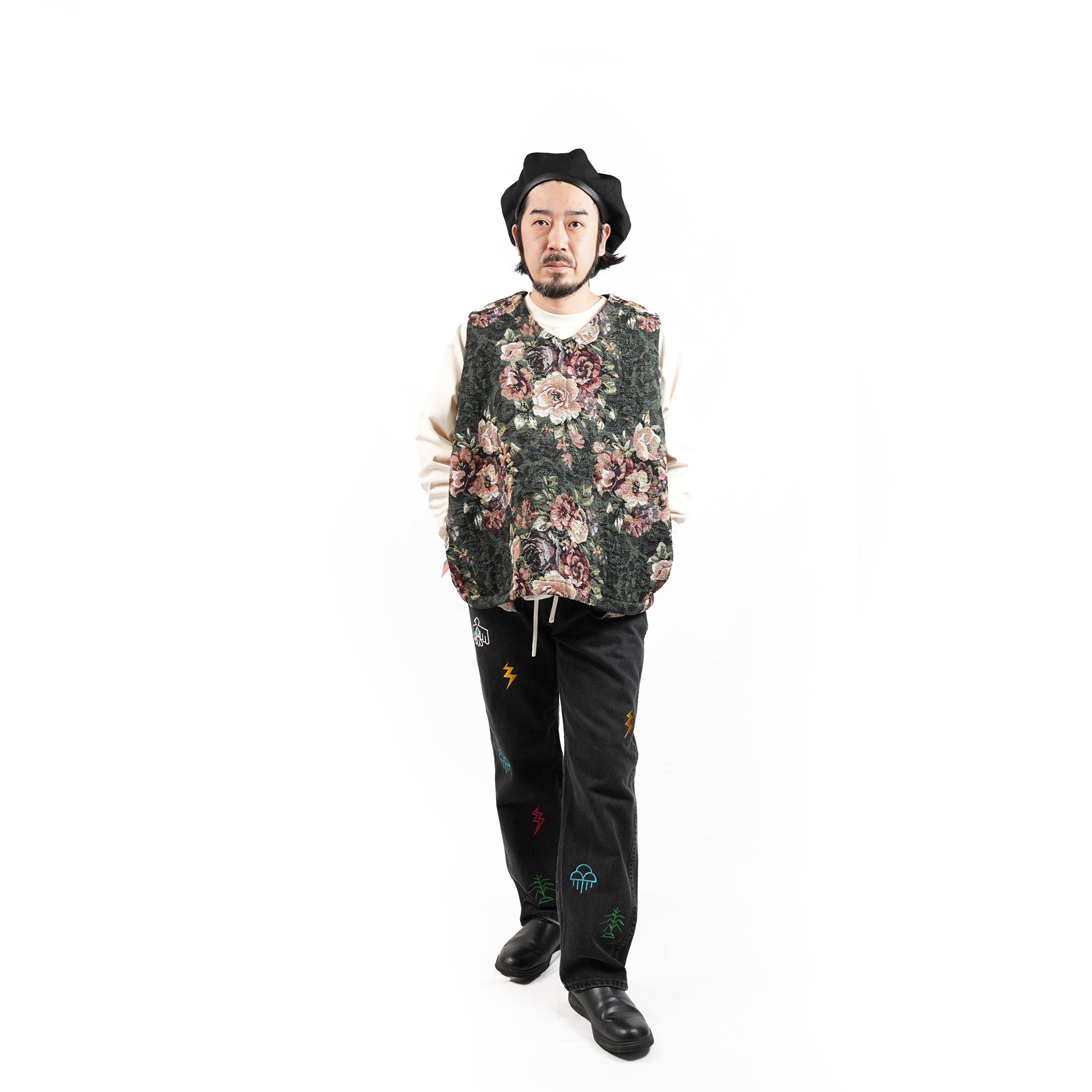 No:VOO-1118 | Name:GOBELIN VEST | Color:Beige/Green/Black【VOO_ヴォー】【archive】