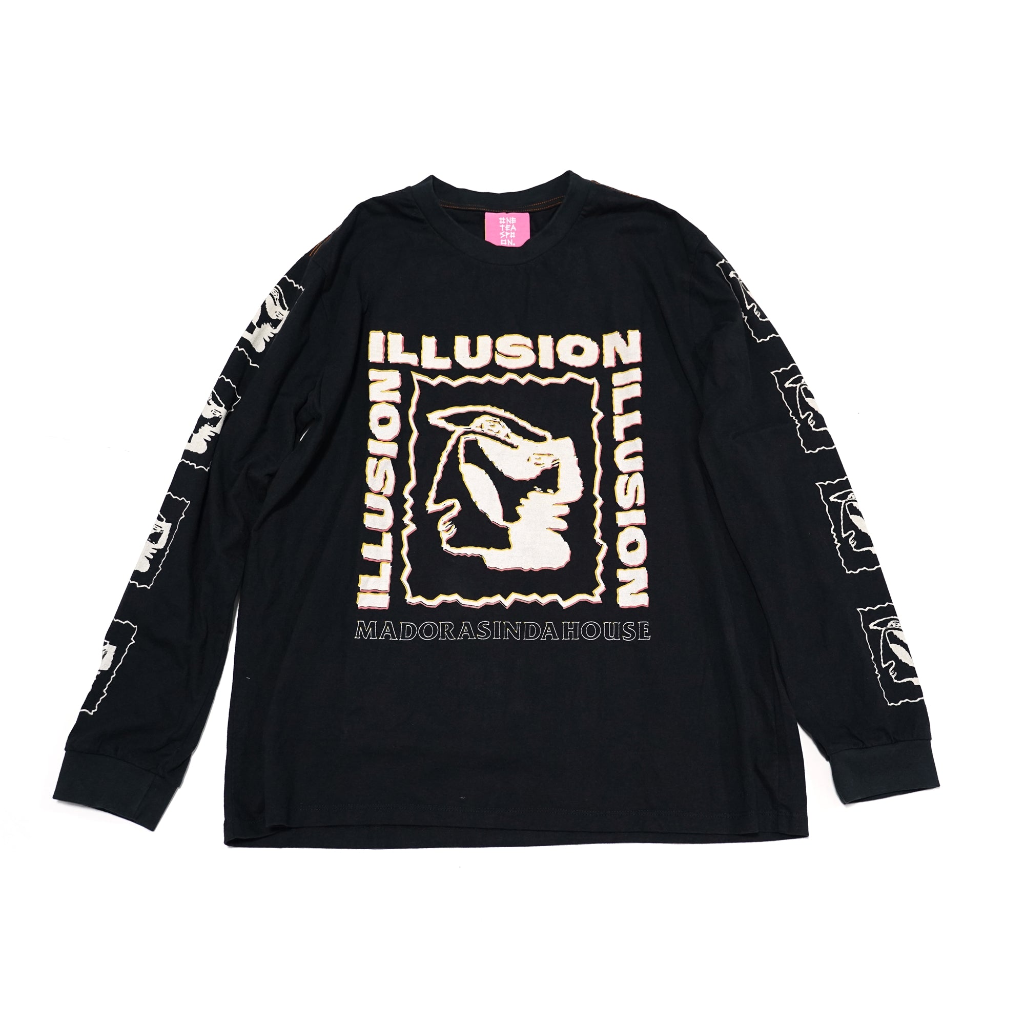 No:24340 | Name:MADORASINDAHOUSE ILLUSION LONGSLEEVE BF TEE | Color:Washed Black | Size:M/L【ONE TEASPOON】-ONE TEASPOON-ADDICTION FUKUOKA