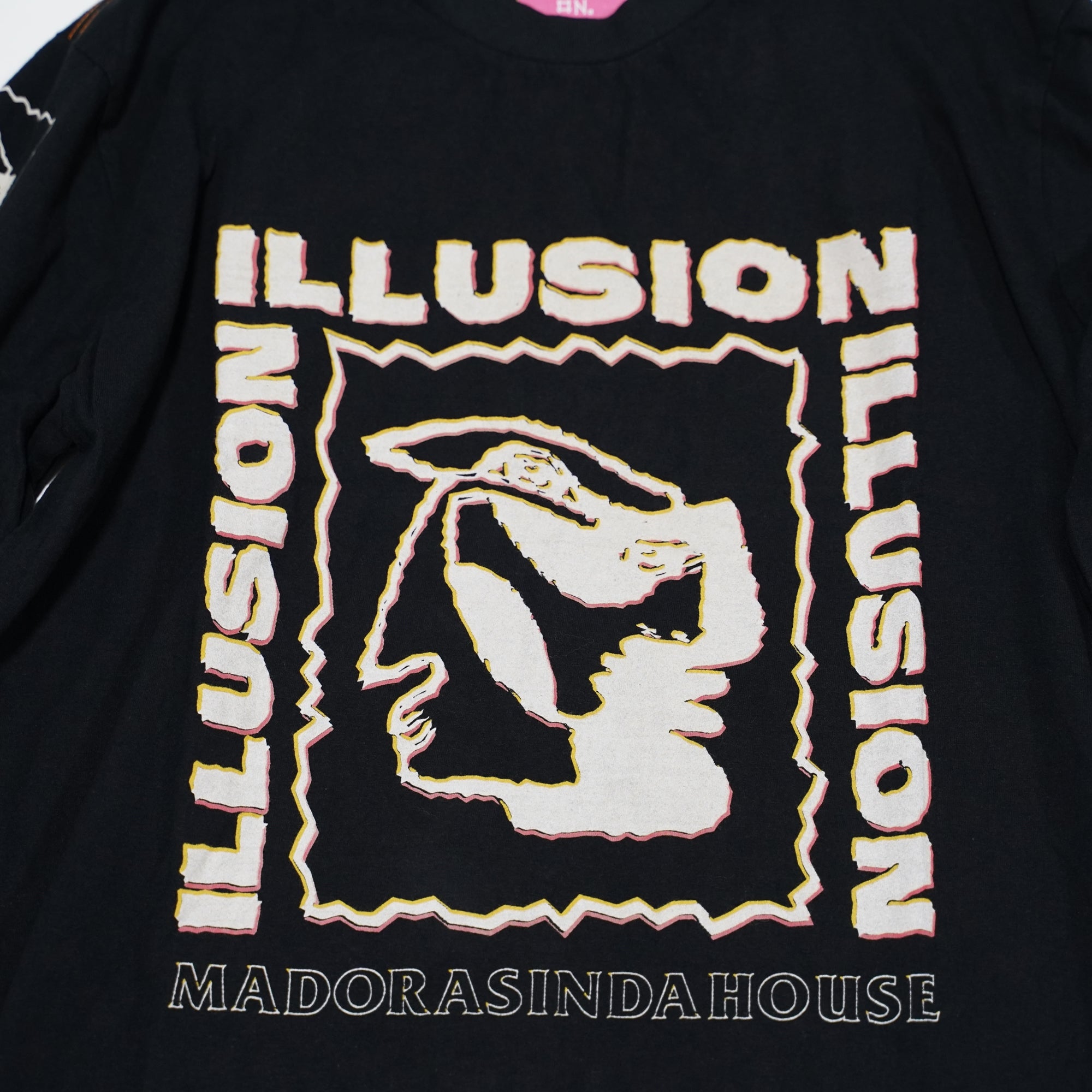 No:24340 | Name:MADORASINDAHOUSE ILLUSION LONGSLEEVE BF TEE | Color:Washed Black | Size:M/L【ONE TEASPOON】-ONE TEASPOON-ADDICTION FUKUOKA