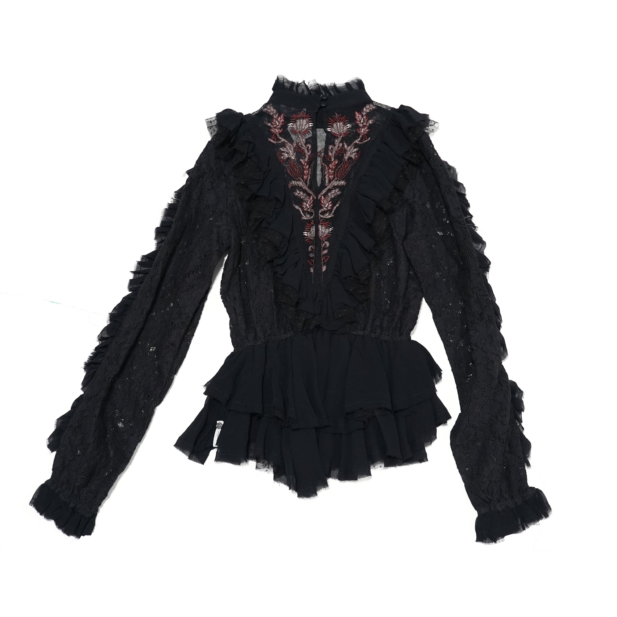 No:24407A | Name:AWAKENED EMBROIDERED LONGSLEEVE TOP | Color:Black | Size:XS【ONE TEASPOON】-ONE TEASPOON-ADDICTION FUKUOKA