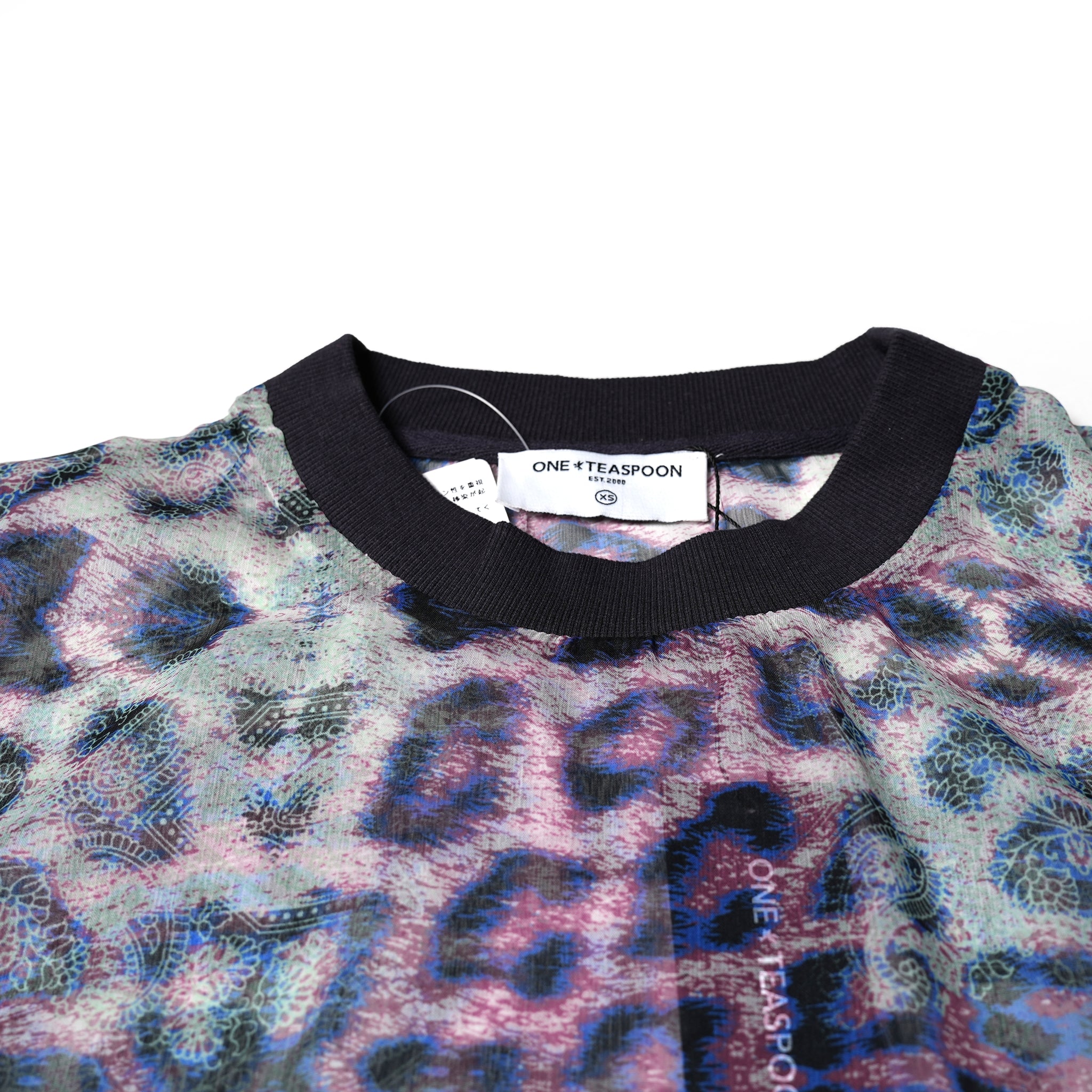 25524 | COLLISION CHIFFON LONGSLEEVE TOP | Color:Animal【ONE TEASPOON_ワンティースプーン】【archive】