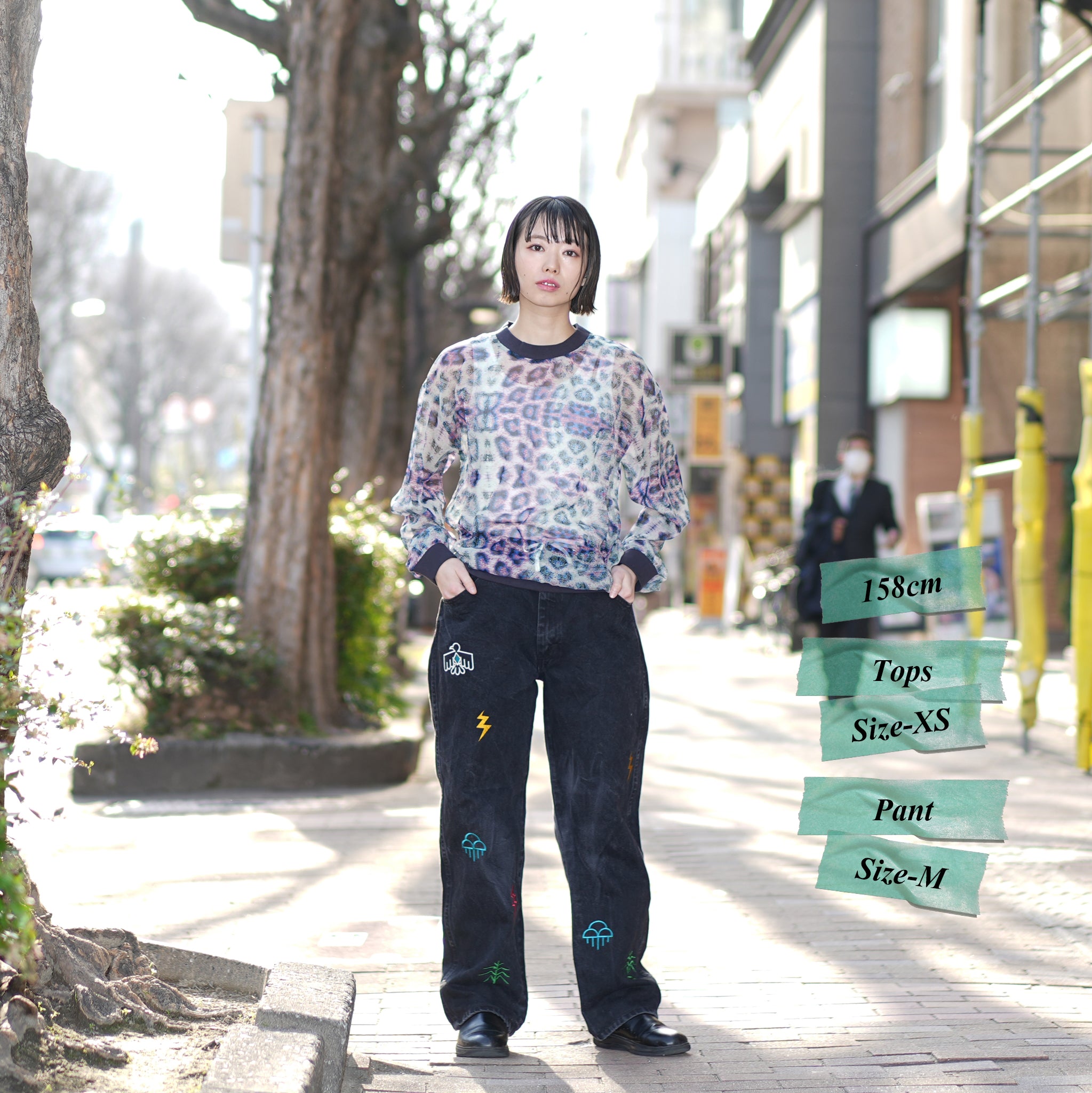 25524 | COLLISION CHIFFON LONGSLEEVE TOP | Color:Animal【ONE TEASPOON_ワンティースプーン】【archive】