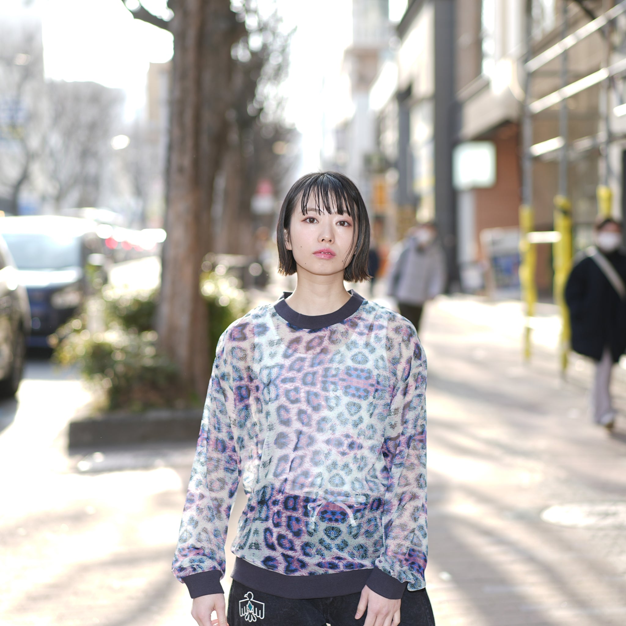 25524 | COLLISION CHIFFON LONGSLEEVE TOP | Color:Animal【ONE TEASPOON_ワンティースプーン】【archive】