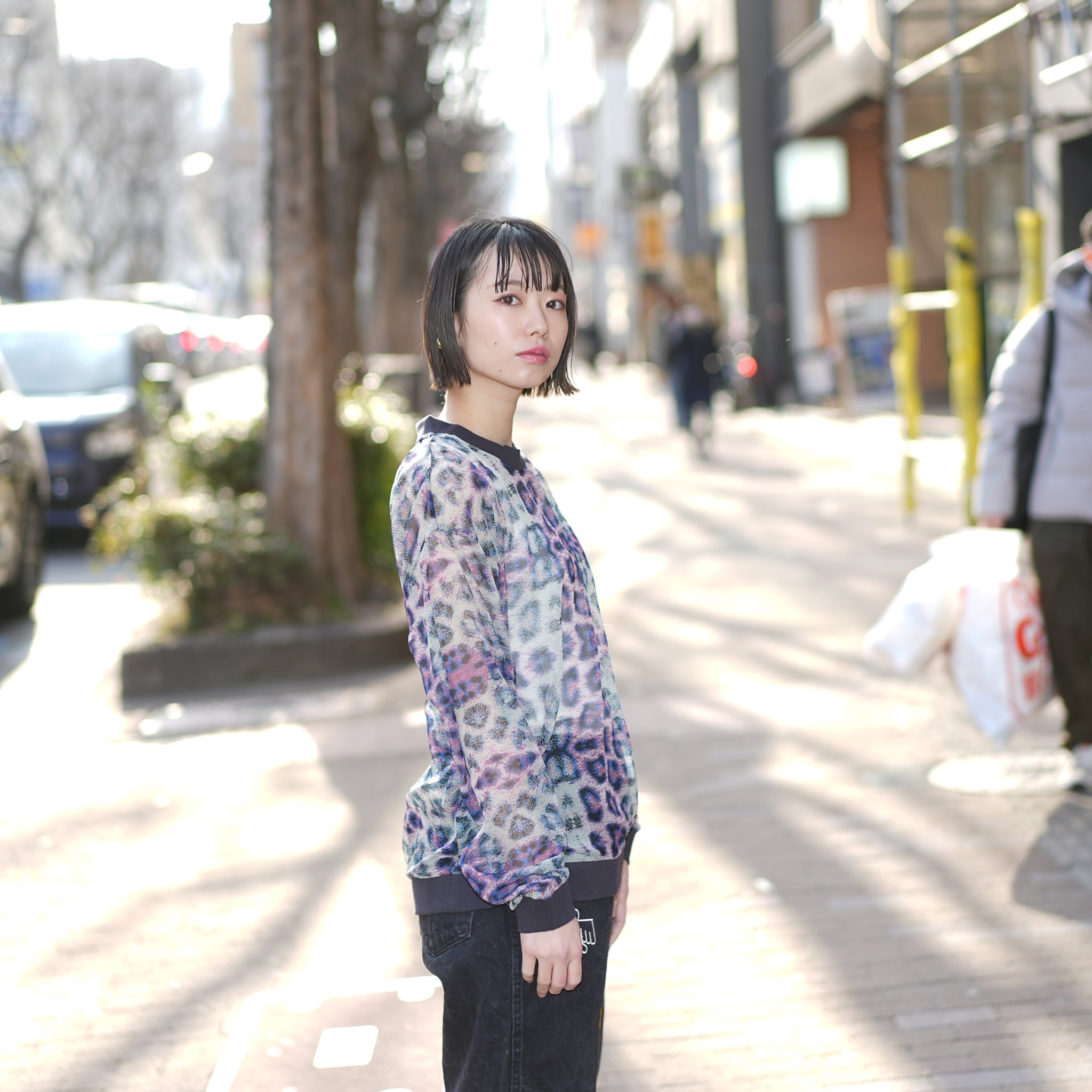 25524 | COLLISION CHIFFON LONGSLEEVE TOP | Color:Animal【ONE TEASPOON_ワンティースプーン】【archive】