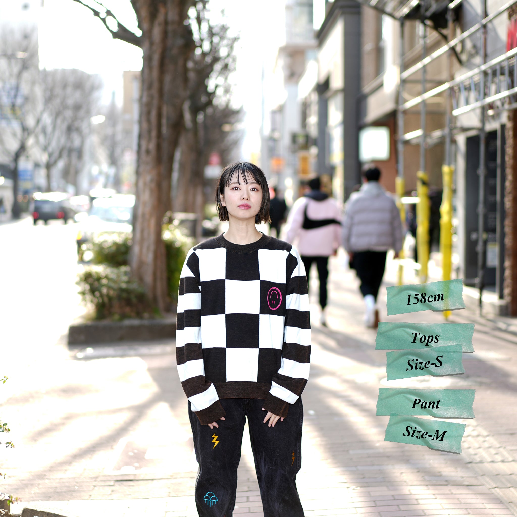 No:25576 | Name:SCOREBOARD SMILEY KNIT SWEATER | Color:Black White【ONE TEASPOON_ワンティースプーン】【archive】