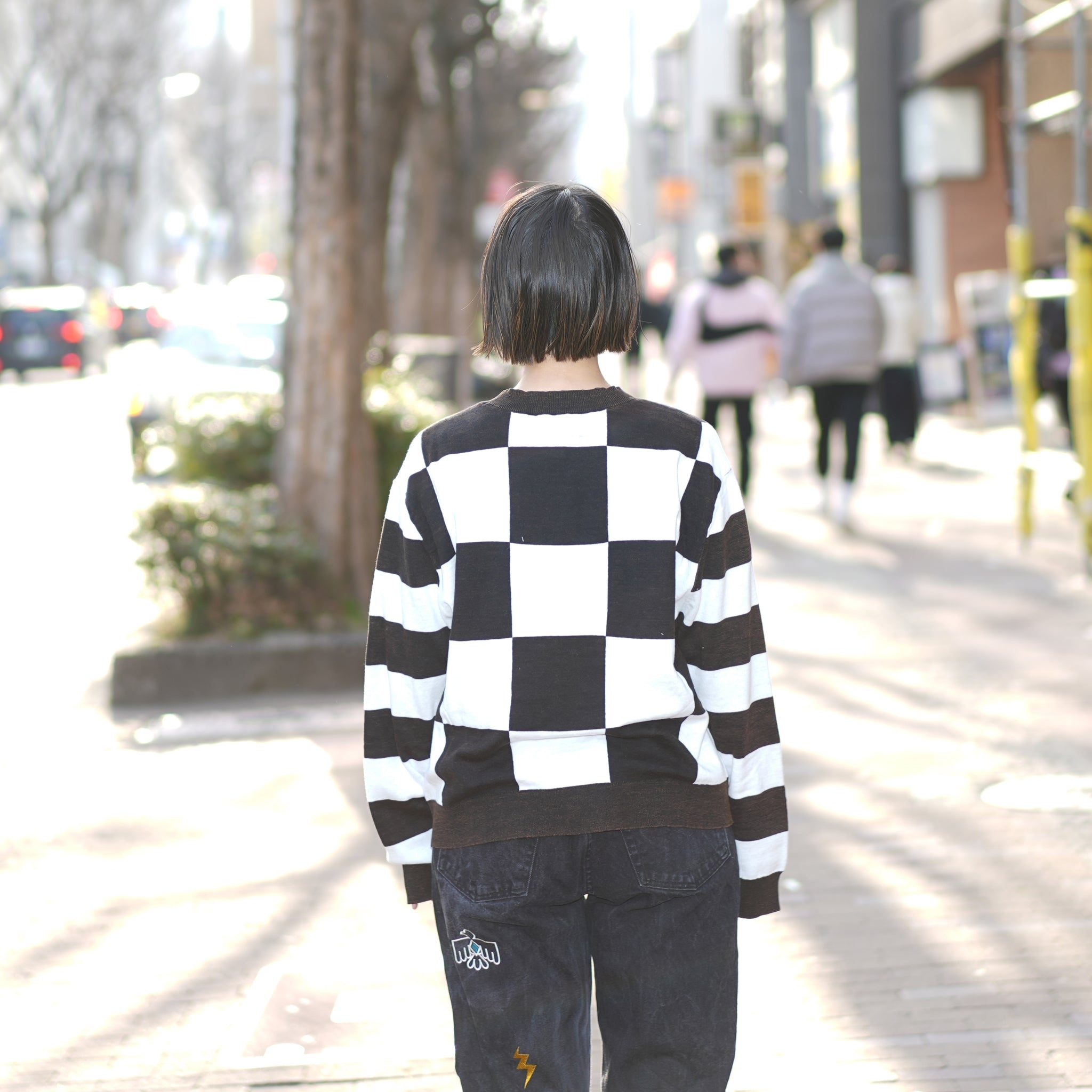 No:25576 | Name:SCOREBOARD SMILEY KNIT SWEATER | Color:Black White【ONE TEASPOON_ワンティースプーン】【archive】