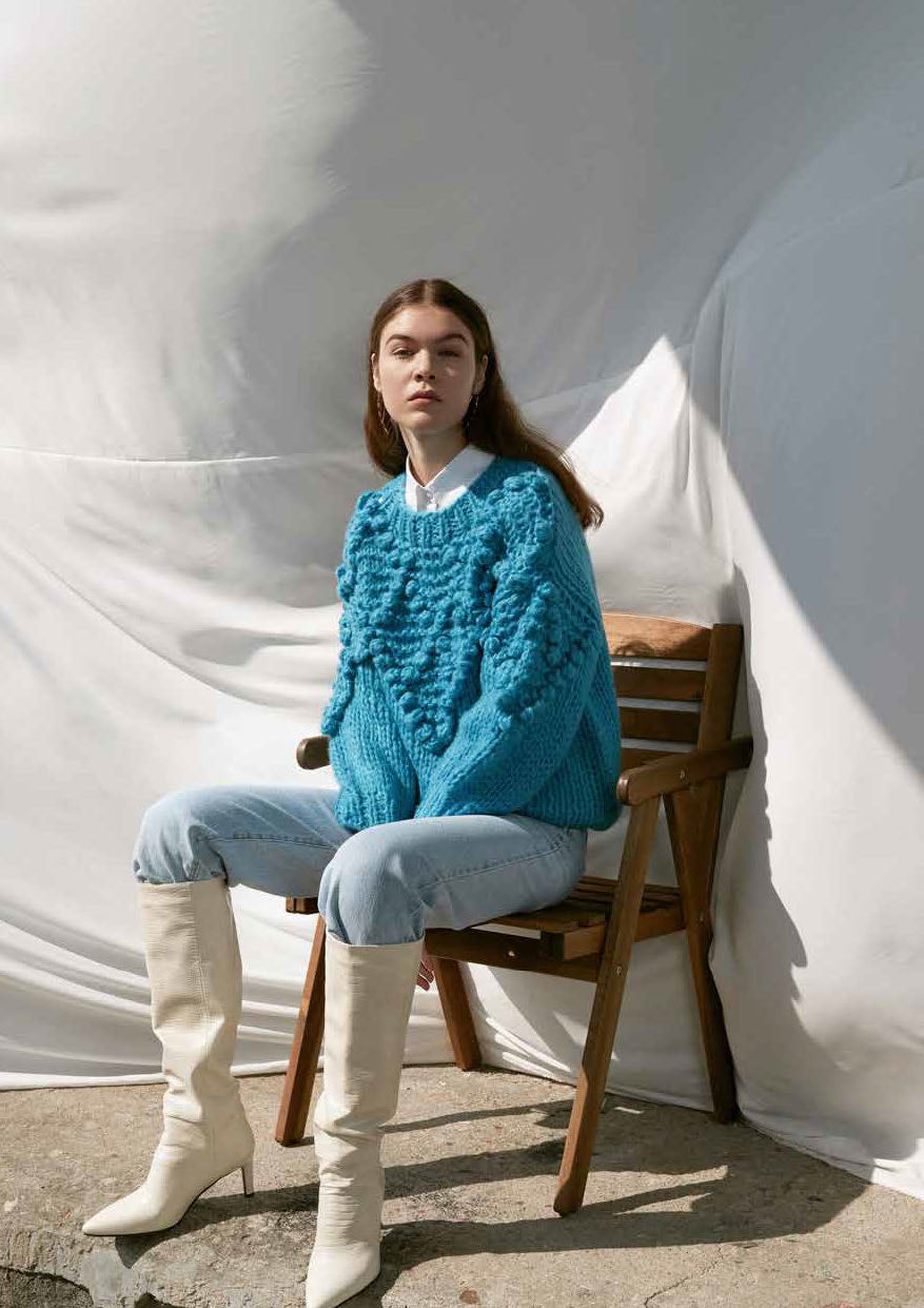 No:OSK-FW21-9K | Name:Happen With Poetry | Color:Blue | Size:XS-S/S-M【OSKER THE LABEL】-OSKER THE LABEL-ADDICTION FUKUOKA