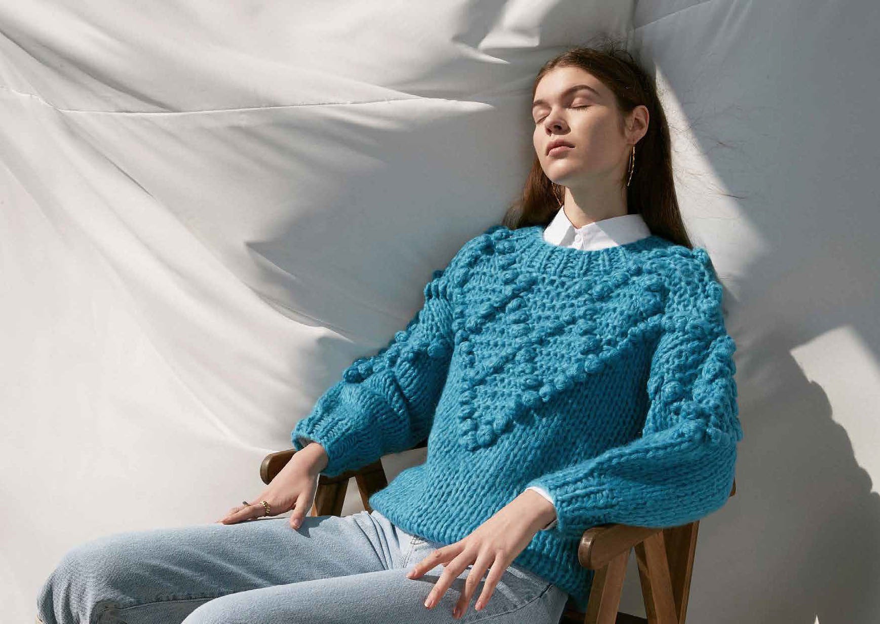 No:OSK-FW21-9K | Name:Happen With Poetry | Color:Blue | Size:XS-S/S-M【OSKER THE LABEL】-OSKER THE LABEL-ADDICTION FUKUOKA