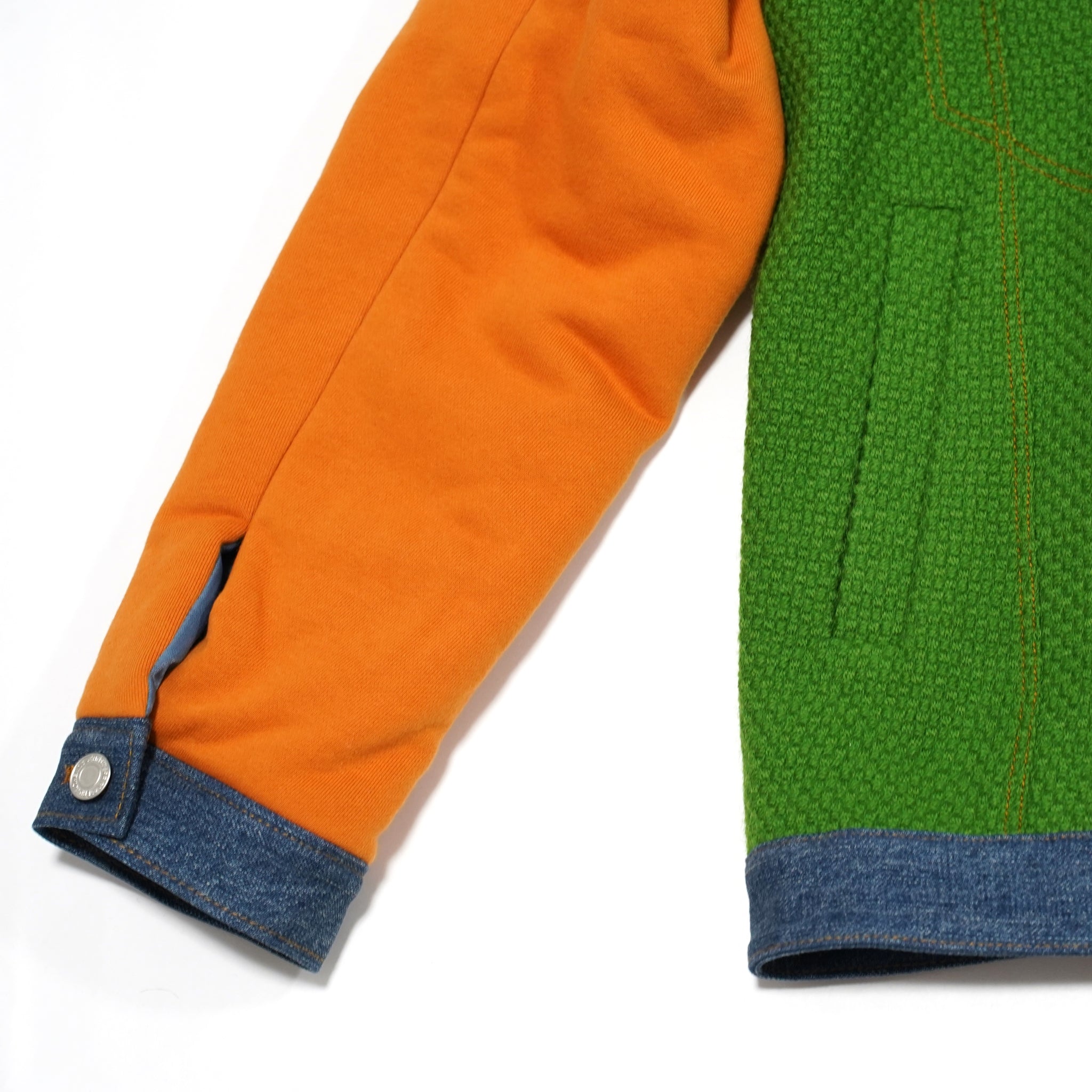 No:pw21j03 | Name:TRIPLE LAYER MULTI JACKET | Color:Denim-Grn-Orange-Leopard | Size:1/2【PLATEAU STUDIO_プラトー スタジオ】【archive】