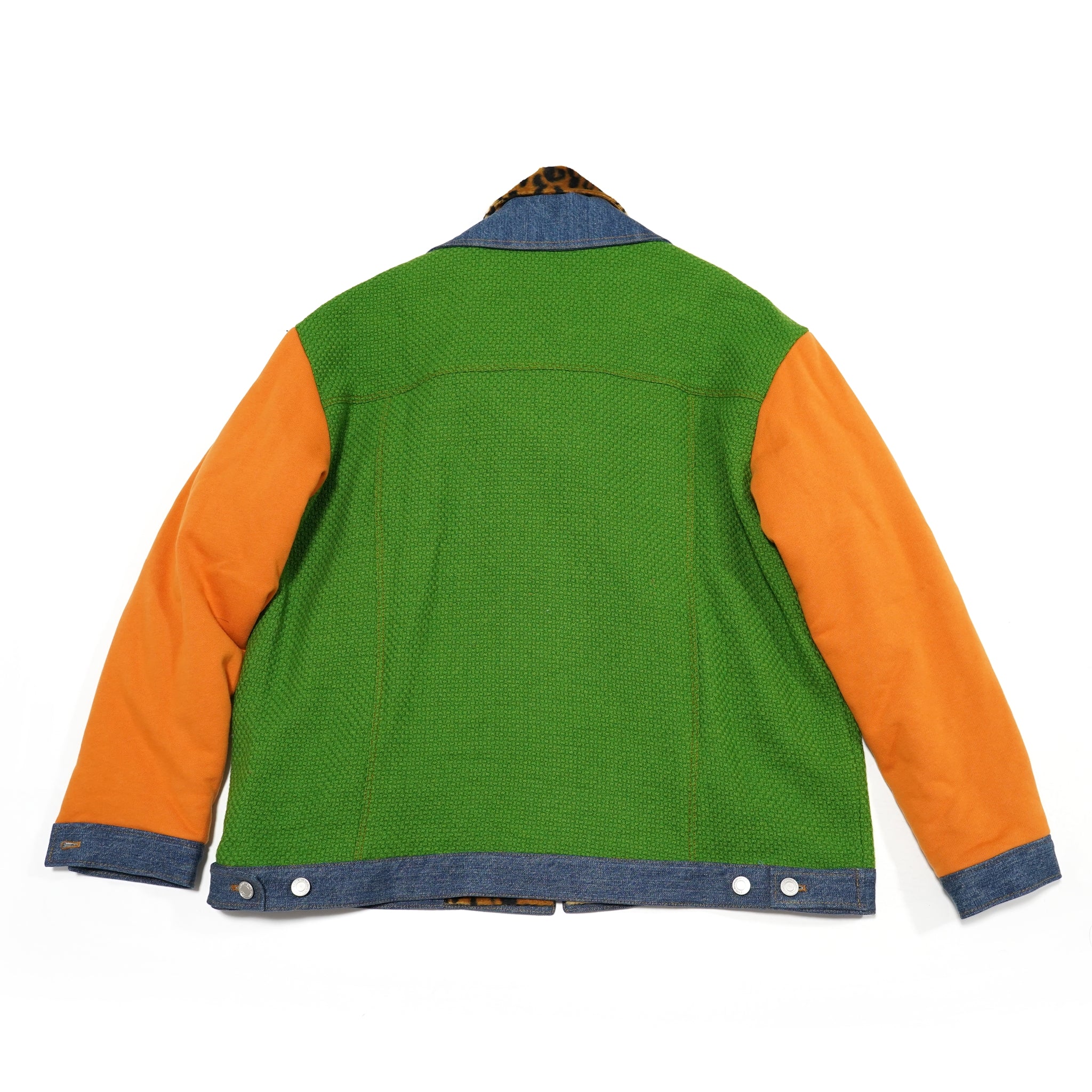 No:pw21j03 | Name:TRIPLE LAYER MULTI JACKET | Color:Denim-Grn-Orange-Leopard | Size:1/2【PLATEAU STUDIO_プラトー スタジオ】【archive】