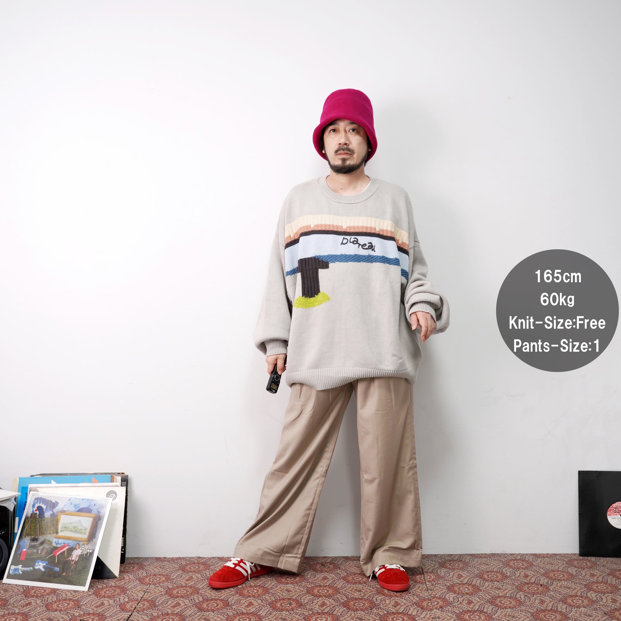 No:pw21kt04 | Name:TAIPEI CITY SERIES - FUXING S. RD KNIT | Color:Grey | Size:Free【PLATEAU STUDIO_プラトー スタジオ】【archive】