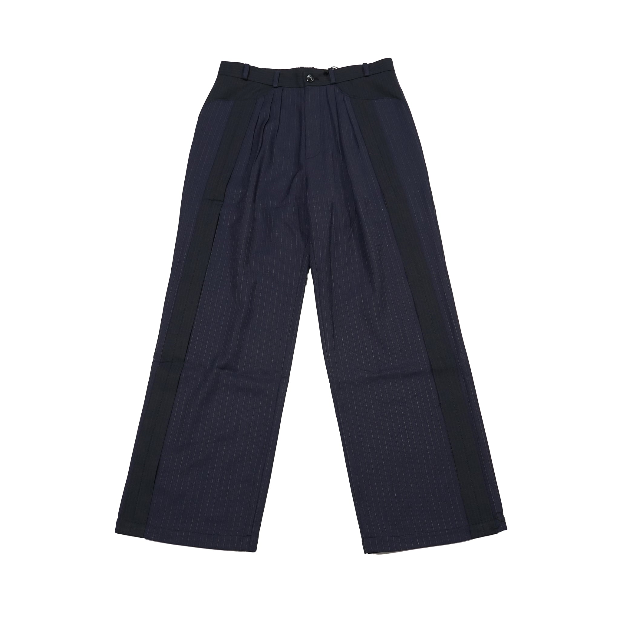 No:pw21p05 | Name:3 TUCK WOOL SLACKS | Color:Blk-Dark Purple | Size:1/2【PLATEAU STUDIO_プラトー スタジオ】【archive】