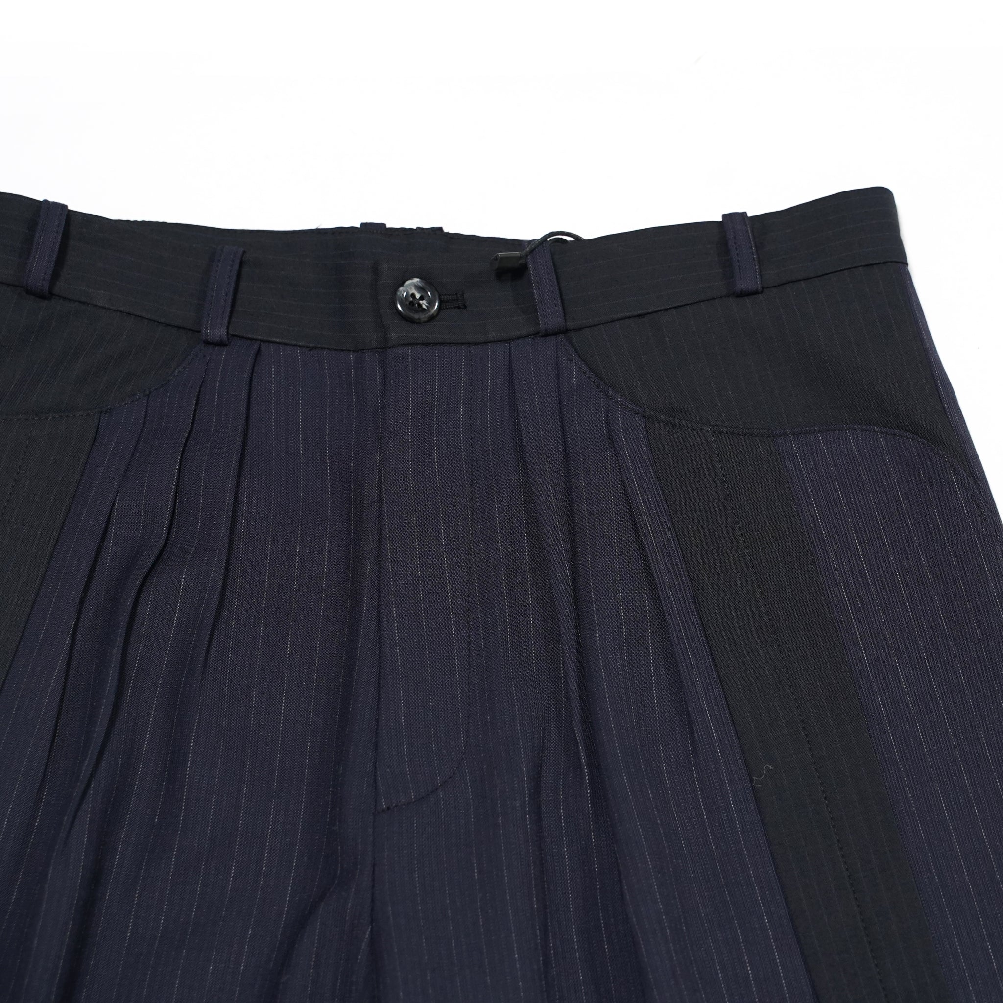No:pw21p05 | Name:3 TUCK WOOL SLACKS | Color:Blk-Dark Purple | Size:1/2【PLATEAU STUDIO_プラトー スタジオ】【archive】