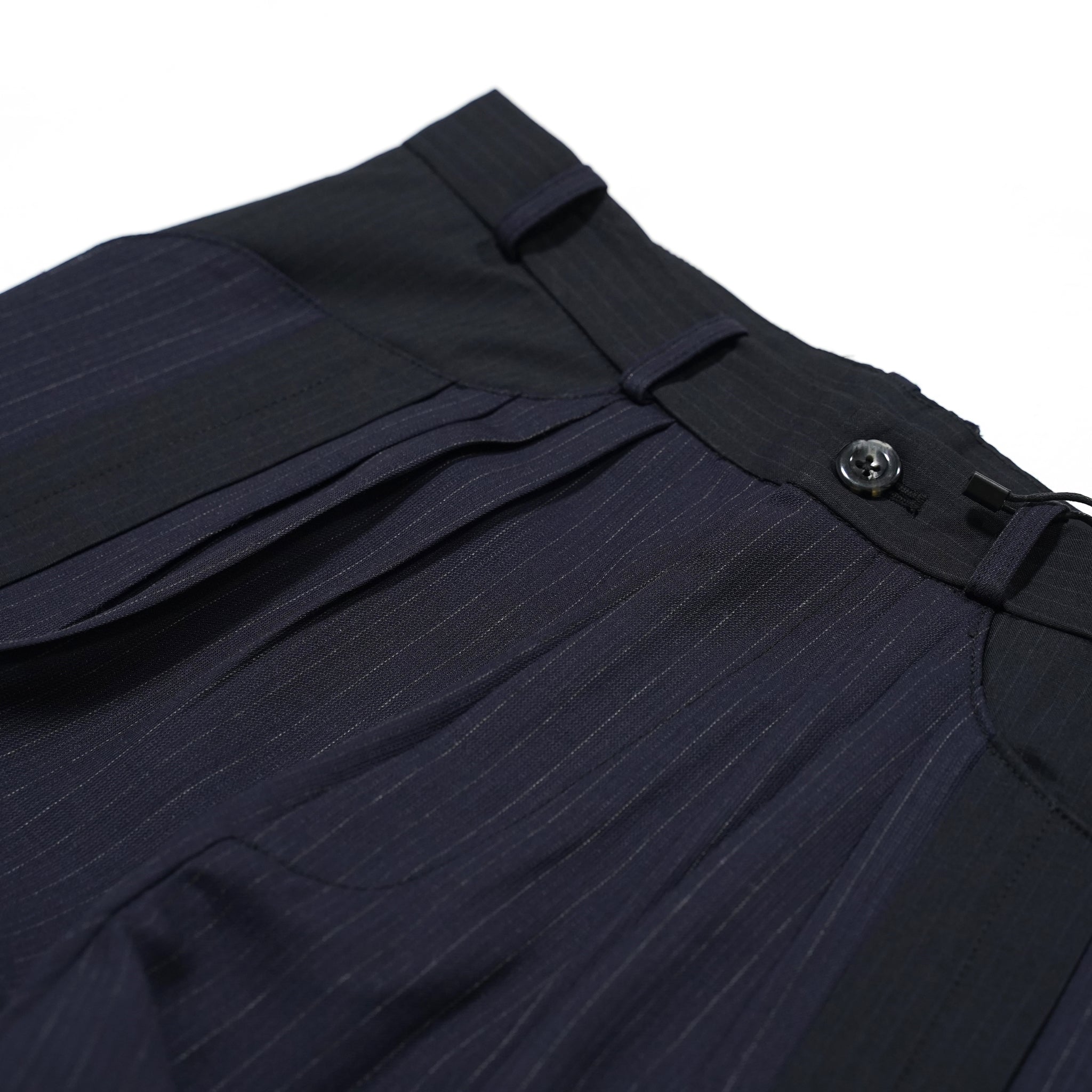 No:pw21p05 | Name:3 TUCK WOOL SLACKS | Color:Blk-Dark Purple | Size:1/2【PLATEAU STUDIO_プラトー スタジオ】【archive】