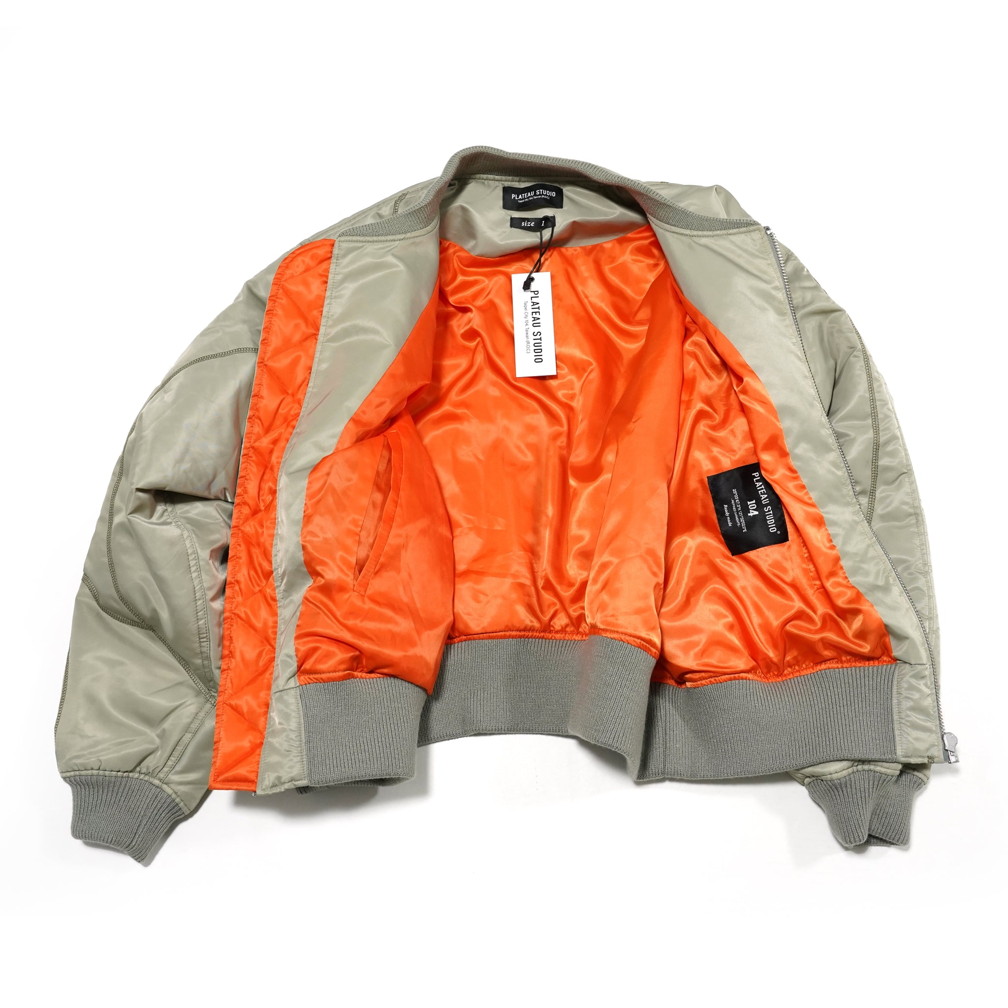 No:pw21j08 | Name:PUZZLE MA-1 JACKET | Color:Desert Sage-Orange | Size:1/2【PLATEAU STUDIO_プラトー スタジオ】【archive】