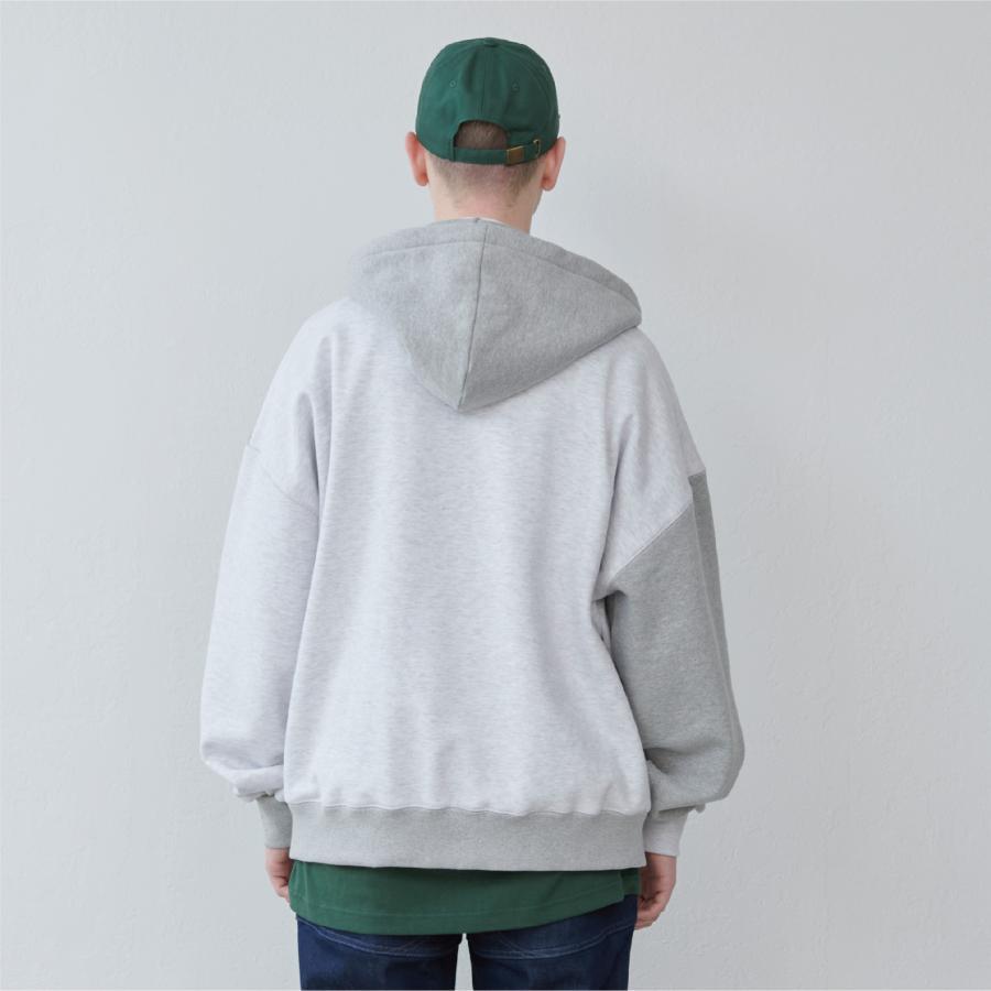 Lun_Big Pocket Half Zip Bicolor Hoodie – Crazy / Green | KELEN MEN