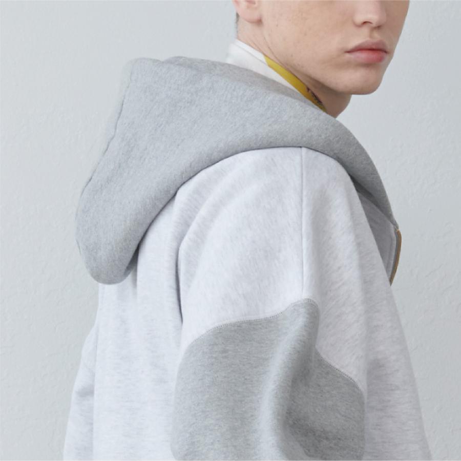 Lun_Big Pocket Half Zip Bicolor Hoodie – Crazy / Green | KELEN MEN