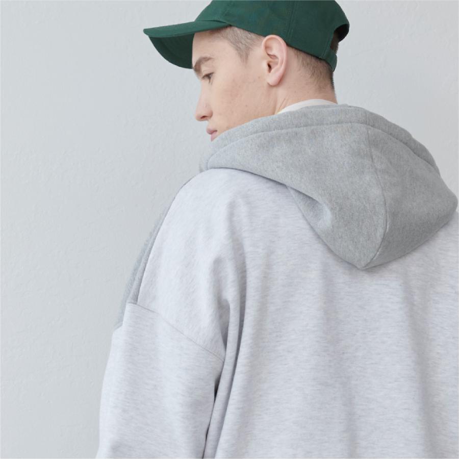 Lun_Big Pocket Half Zip Bicolor Hoodie – Crazy / Green | KELEN MEN