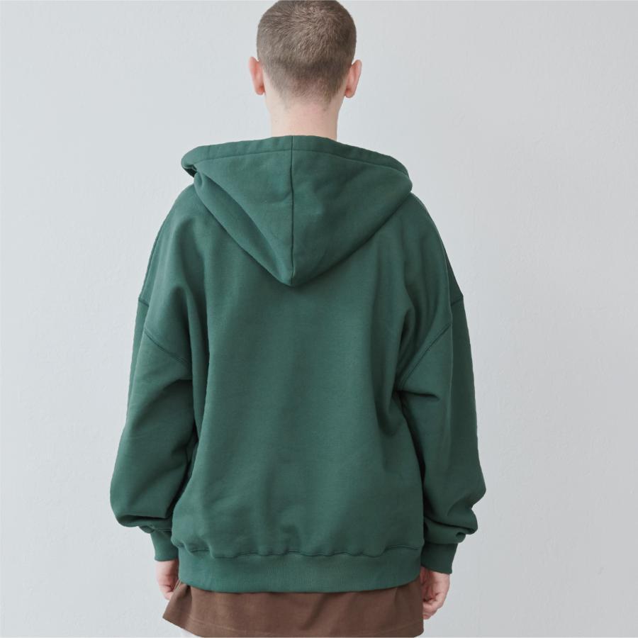 Lun_Big Pocket Half Zip Bicolor Hoodie – Crazy / Green | KELEN MEN