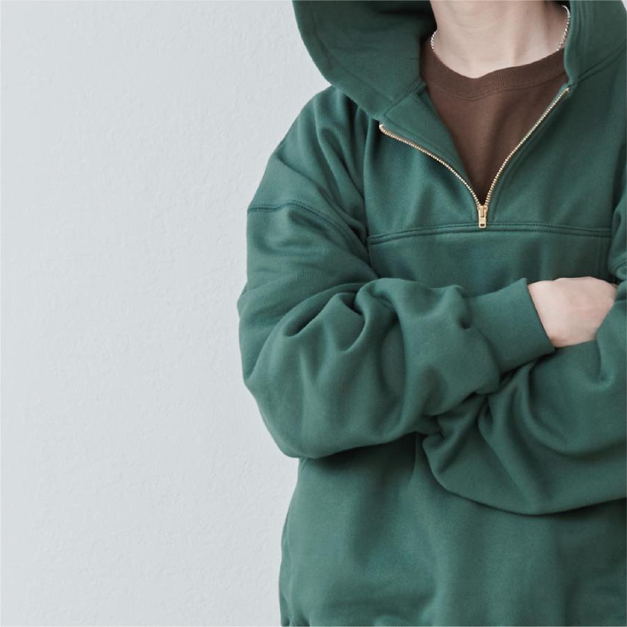 Lun_Big Pocket Half Zip Bicolor Hoodie – Crazy / Green | KELEN MEN