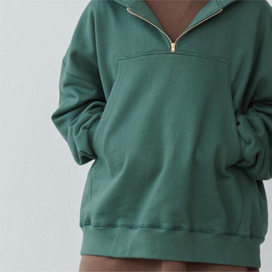 Lun_Big Pocket Half Zip Bicolor Hoodie – Crazy / Green | KELEN MEN