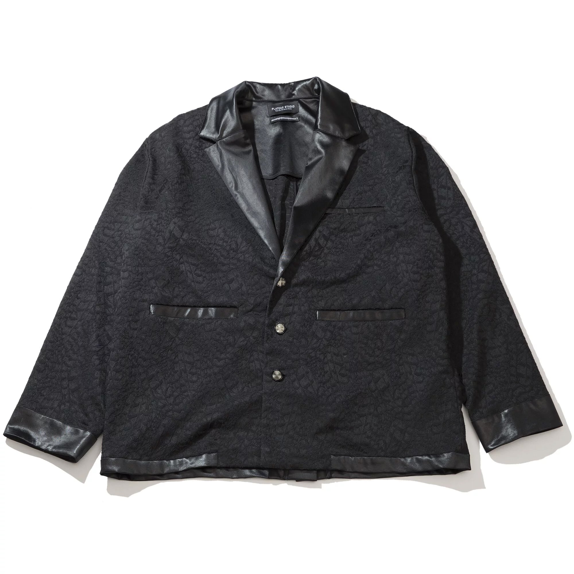 PS21J03 | JACQUARD SUIT JKT | Color:Black | Size:1/2【PLATEAU STUDIO_プラトー スタジオ】