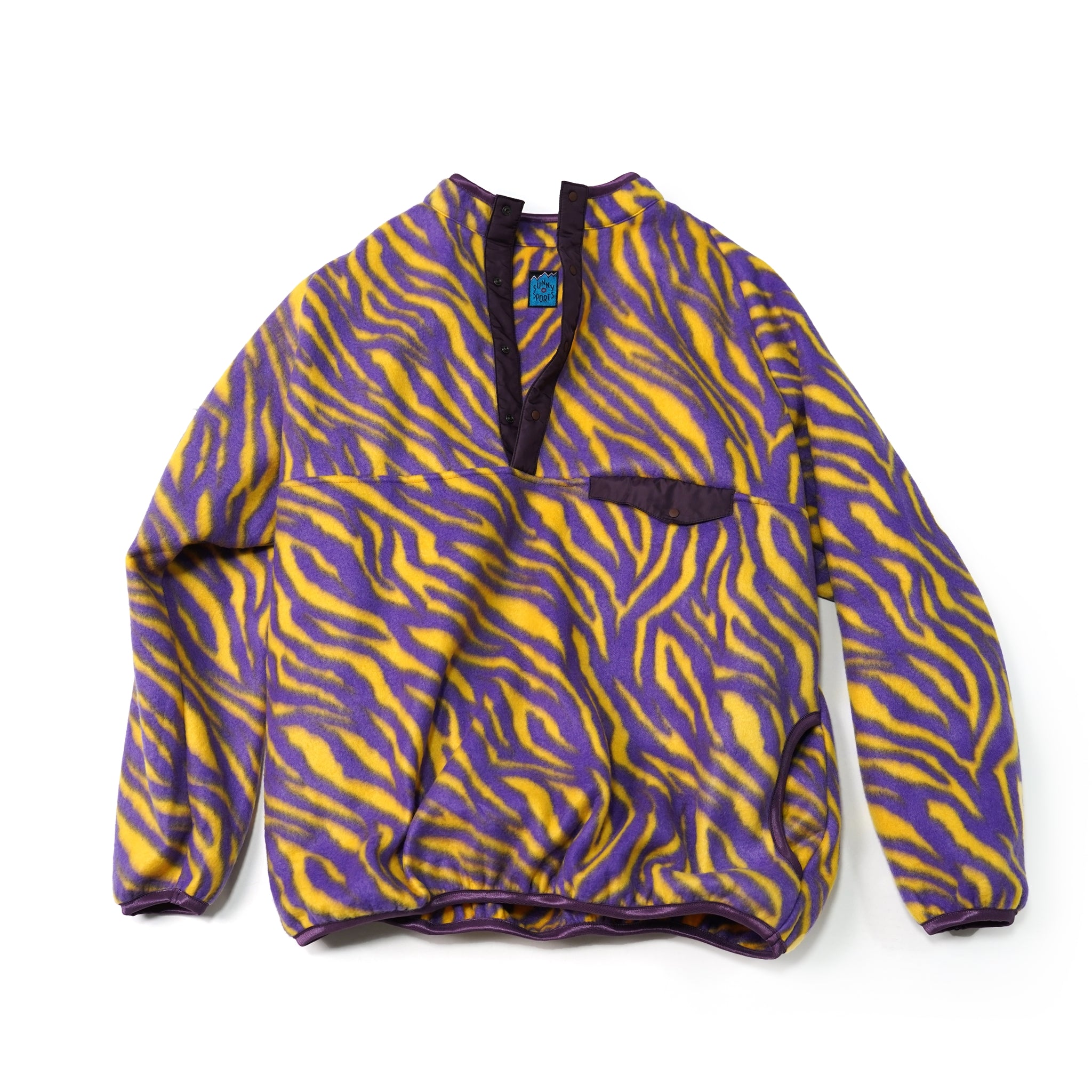 No:sn21f004 | Name:Printed Snap Raglan Tee | Color:Leopard/Geraffe/Zebra Purpul | Size:M/L【SUNNYSPORTS_サニースポーツ】【archive】