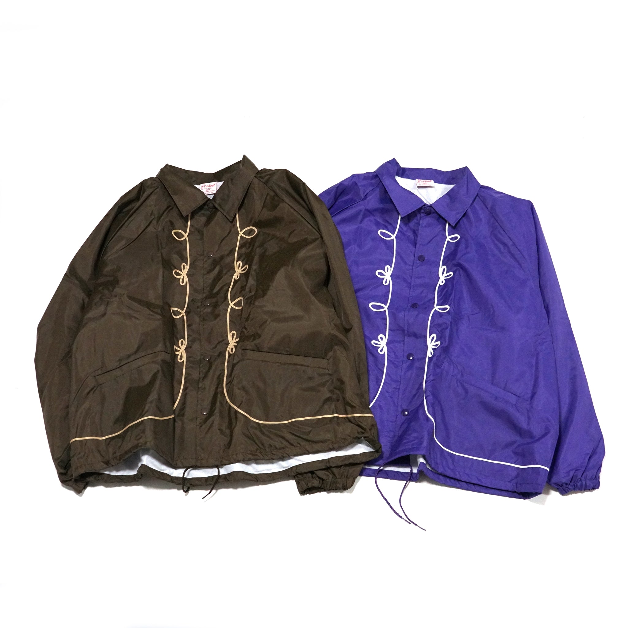 tl23s004 | rope emb coaches jacket | – Brown/Purple | THRIFTY LOOK