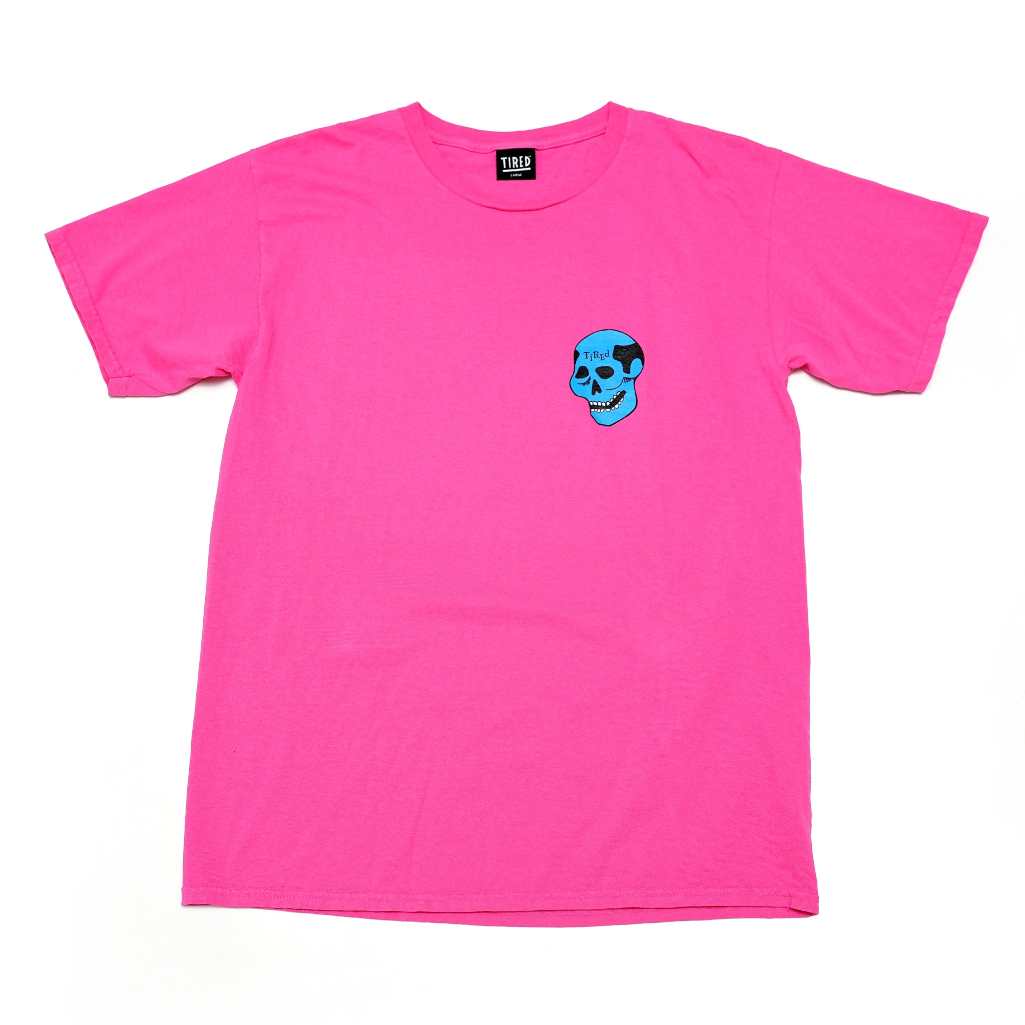 TS00175 | CREEPY SKULL SS TEE – Hot Pink | TIRED【ネコポス選択可能】