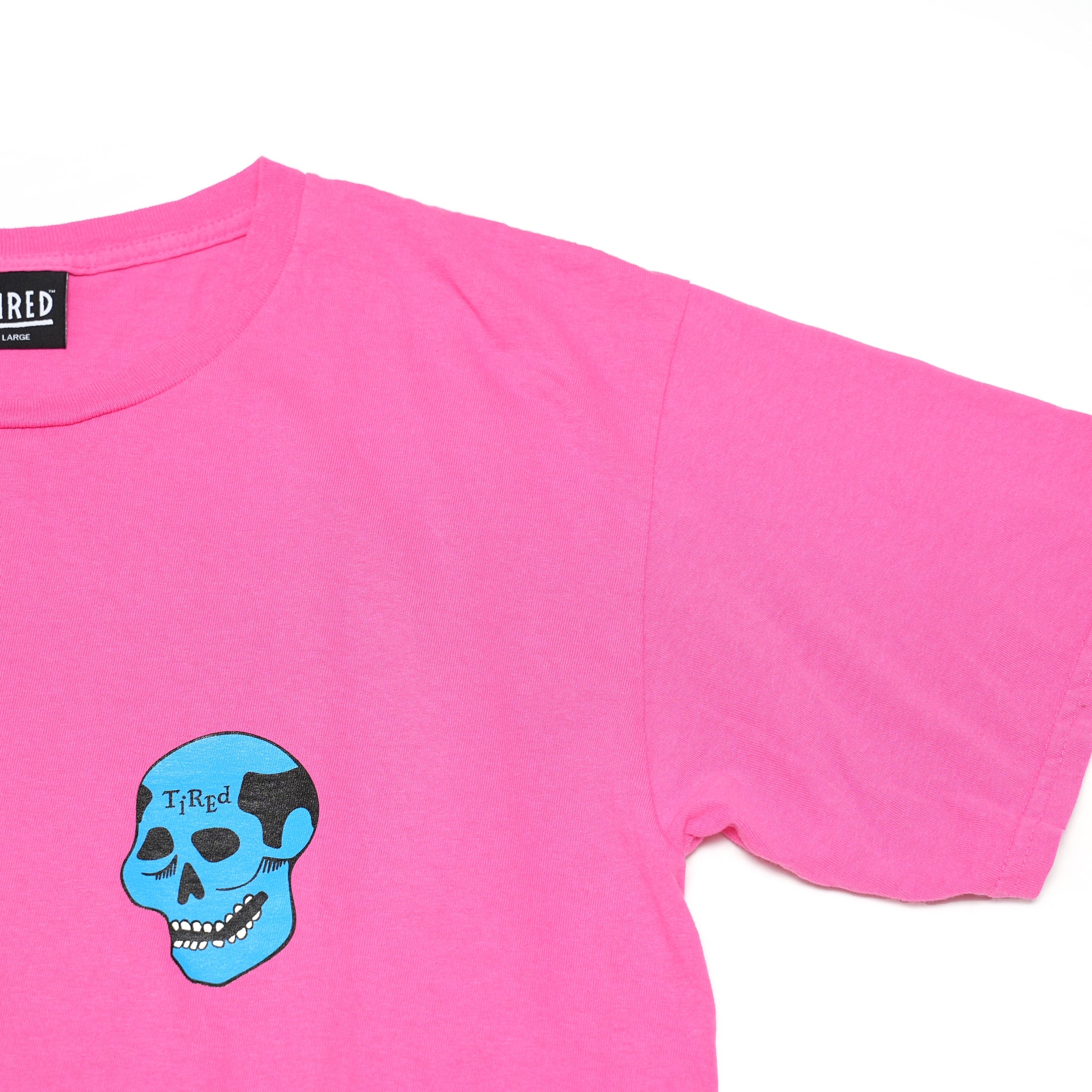 TS00175 | CREEPY SKULL SS TEE – Hot Pink | TIRED【ネコポス選択可能】