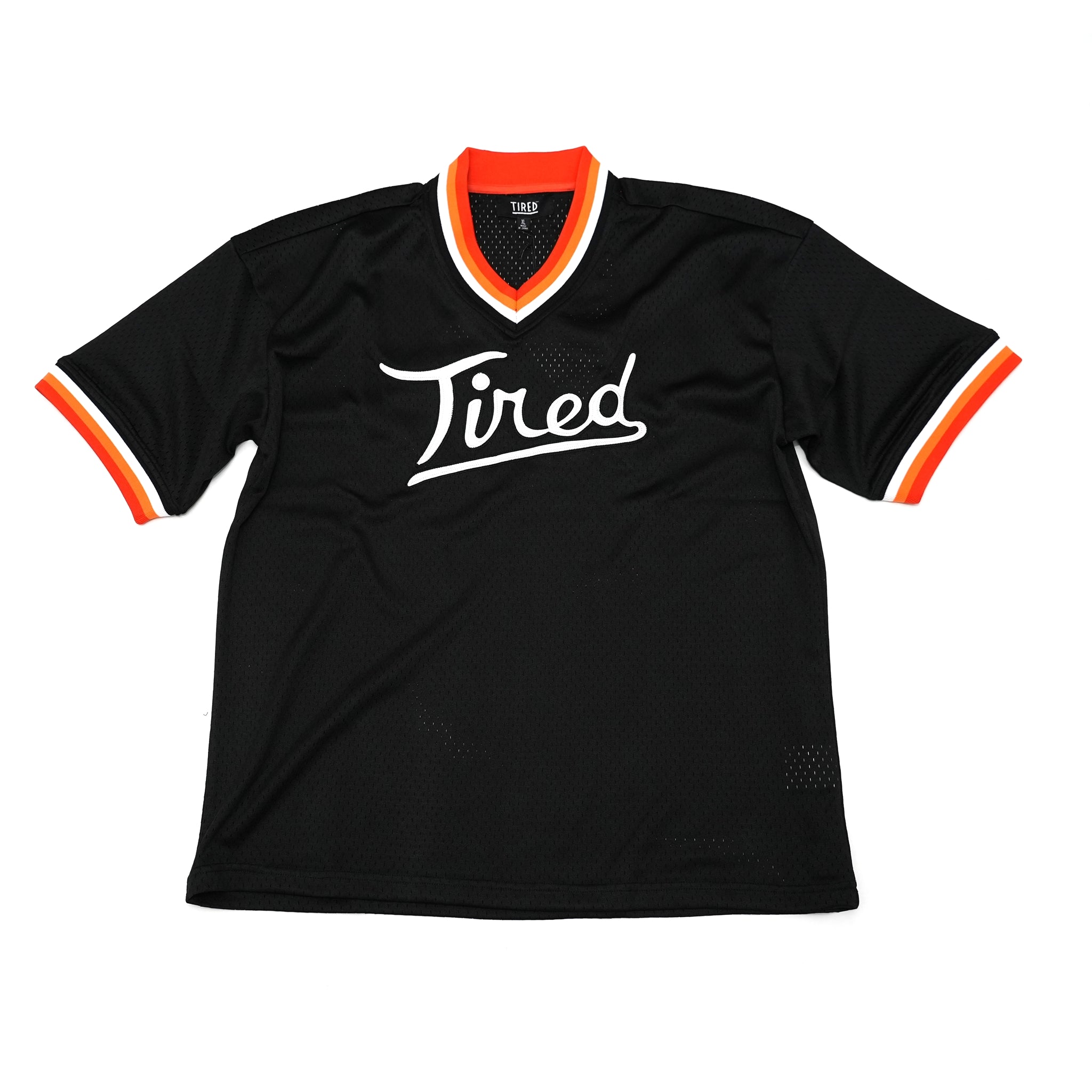 No:TS00130 | Name:ROUNDERS MESH BASEBALL JERSEY | Color:Black【TIRED_タイレッド】