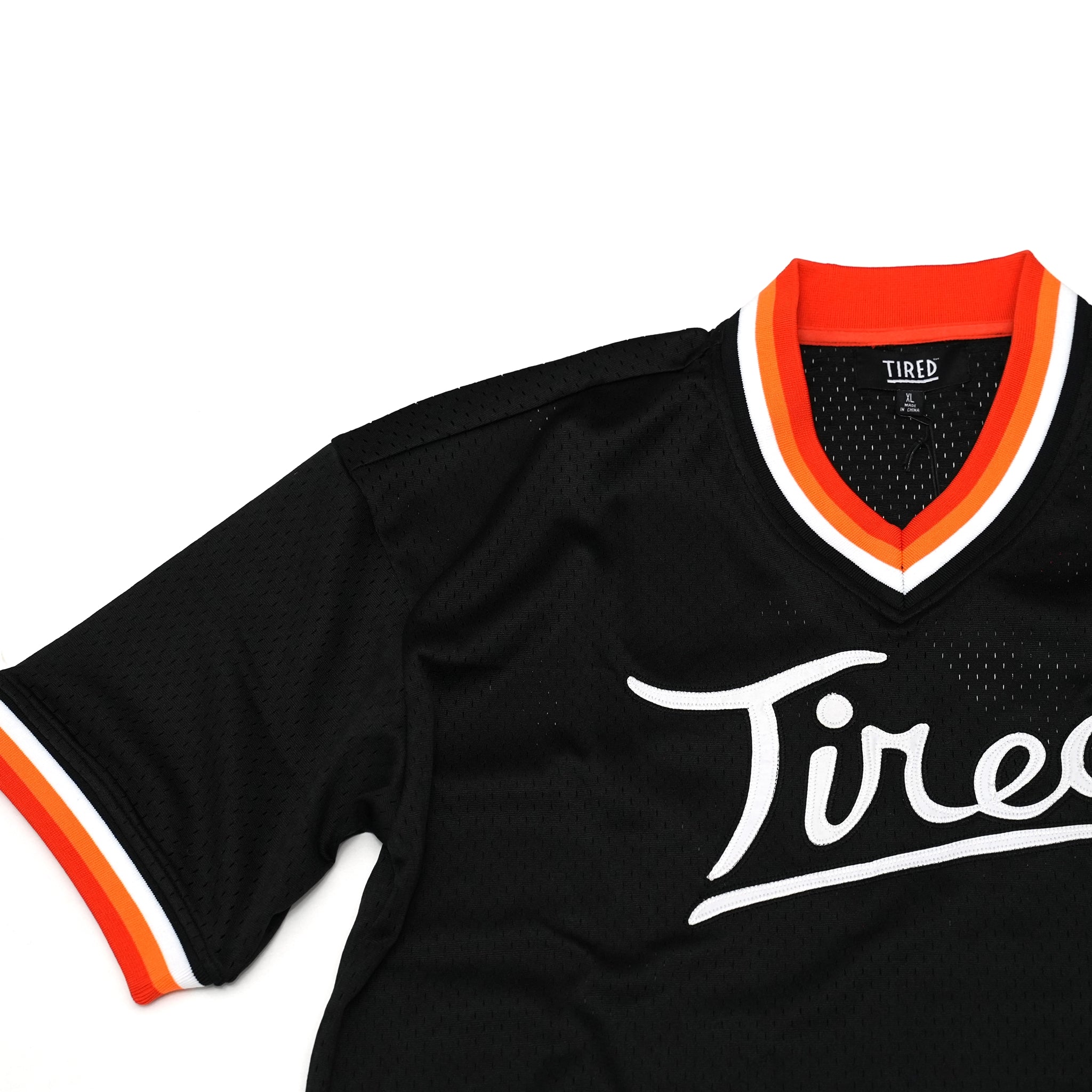 No:TS00130 | Name:ROUNDERS MESH BASEBALL JERSEY | Color:Black【TIRED_タイレッド】