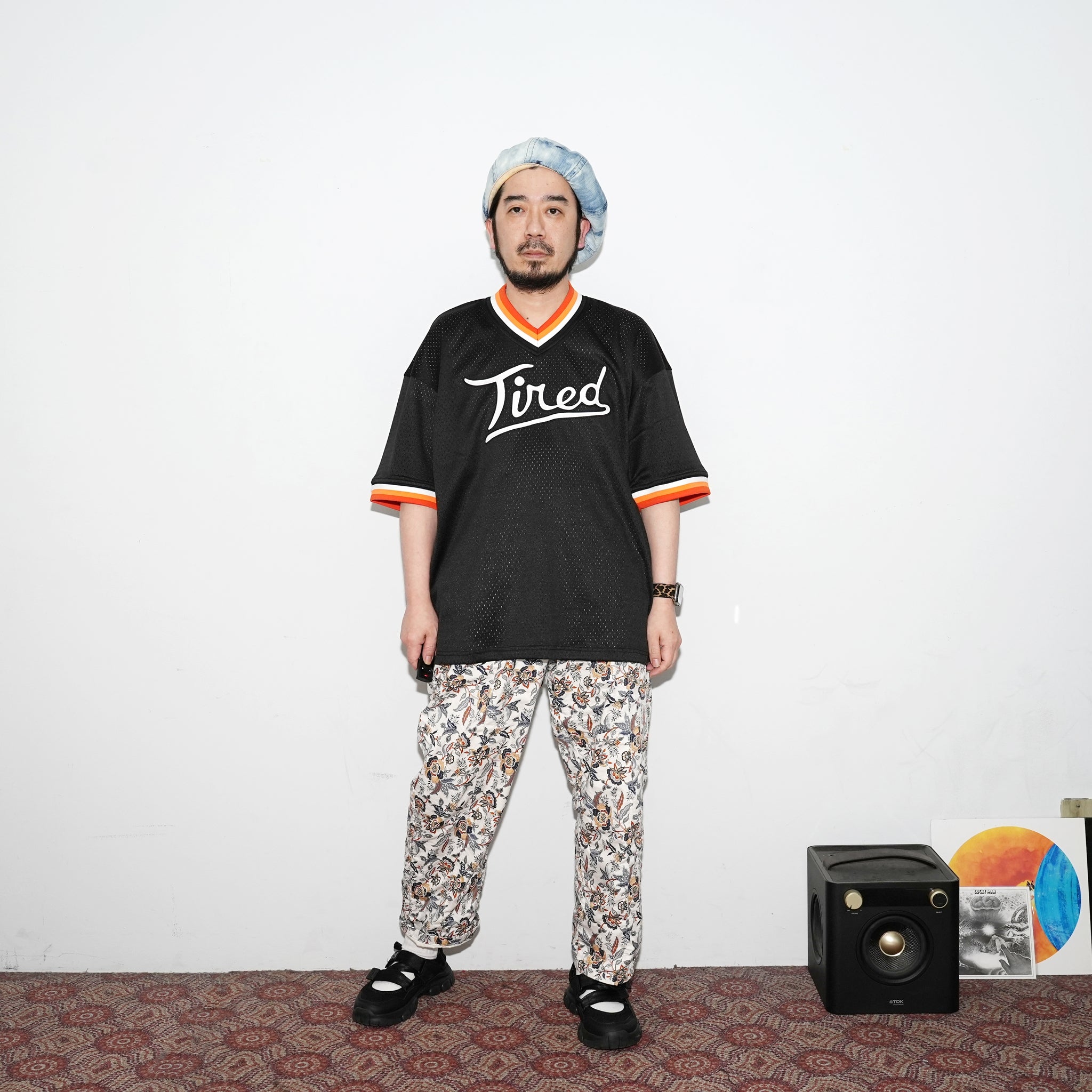No:TS00130 | Name:ROUNDERS MESH BASEBALL JERSEY | Color:Black【TIRED_タイレッド】