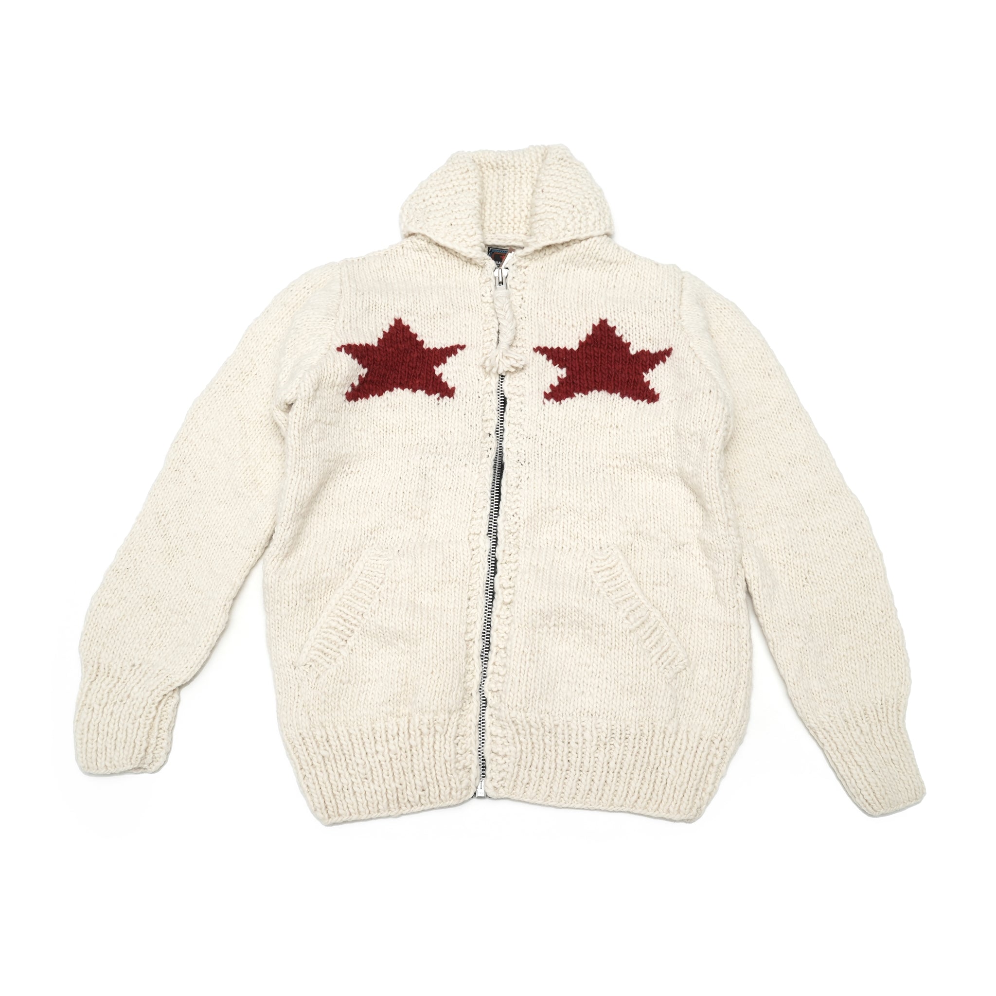 CHS81-01 | Star Zipper Cardigan | Color:Ivory X Red【CHAMULA_チャムラ】【MONI