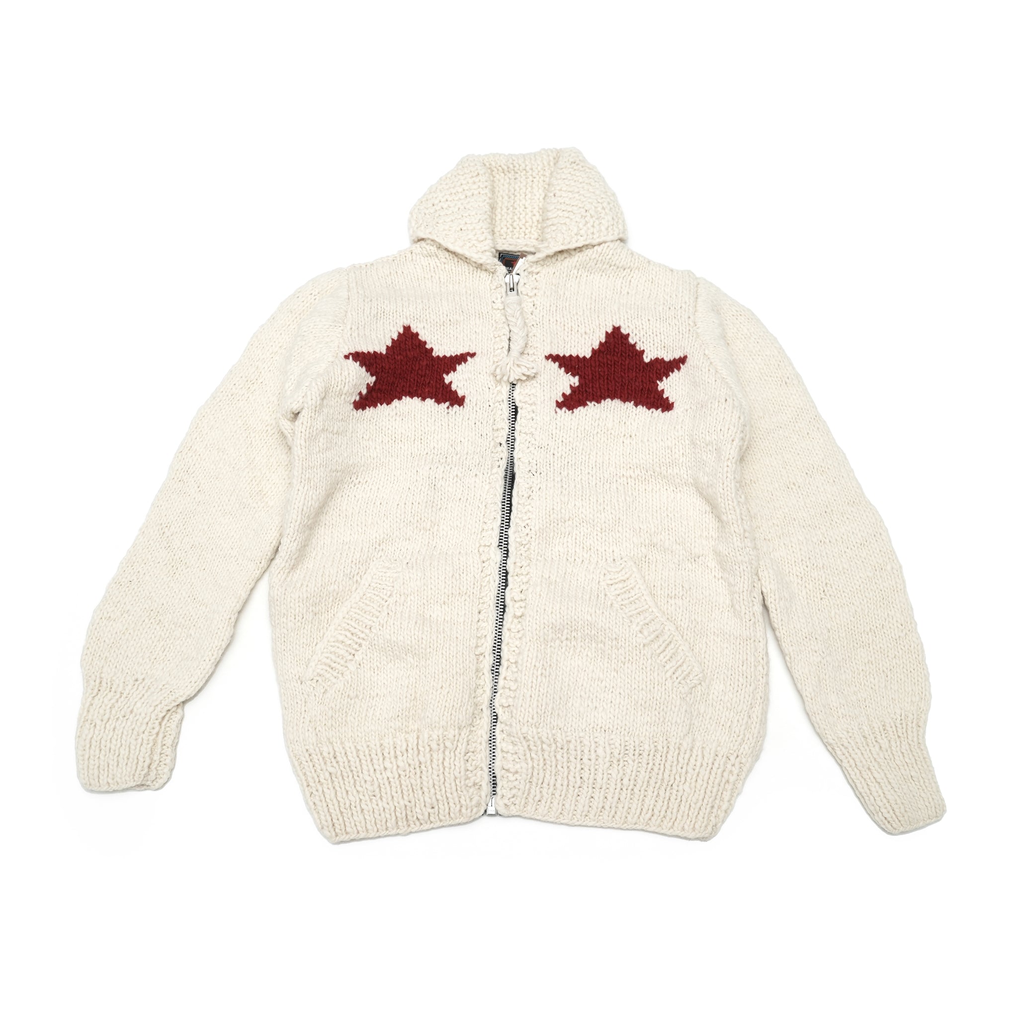 CHS81-01 | Star Zipper Cardigan | Color:Ivory X Red【CHAMULA_チャムラ】【MONITALY_モニタリー】