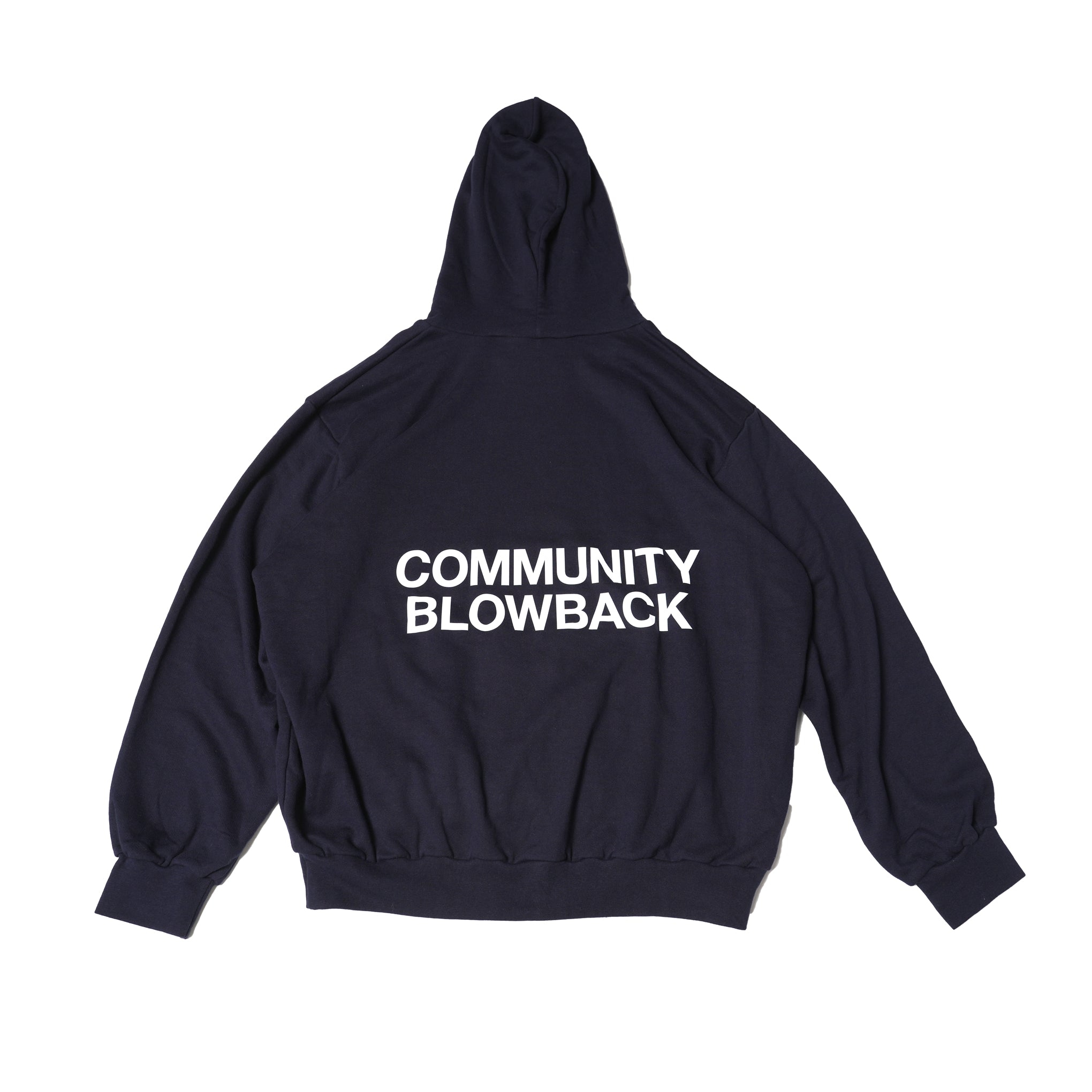 UN-002_KM_a | BACK PRINT HOODIE – Dark Navy | UNTRACE