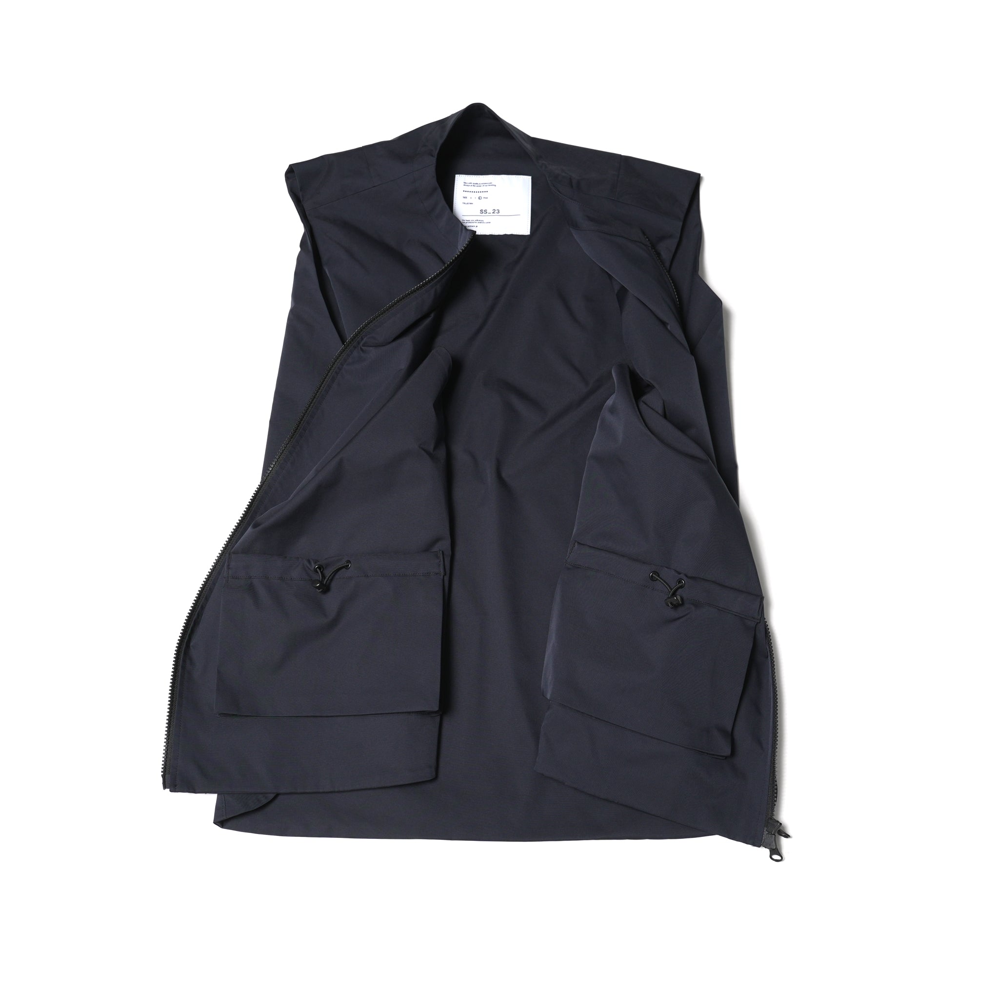No:UN-004_SS23_a | Name:ZIPPER VEST (TEFLON) | Color:Dark Navy【UNTRACE_アントレース】【archive】