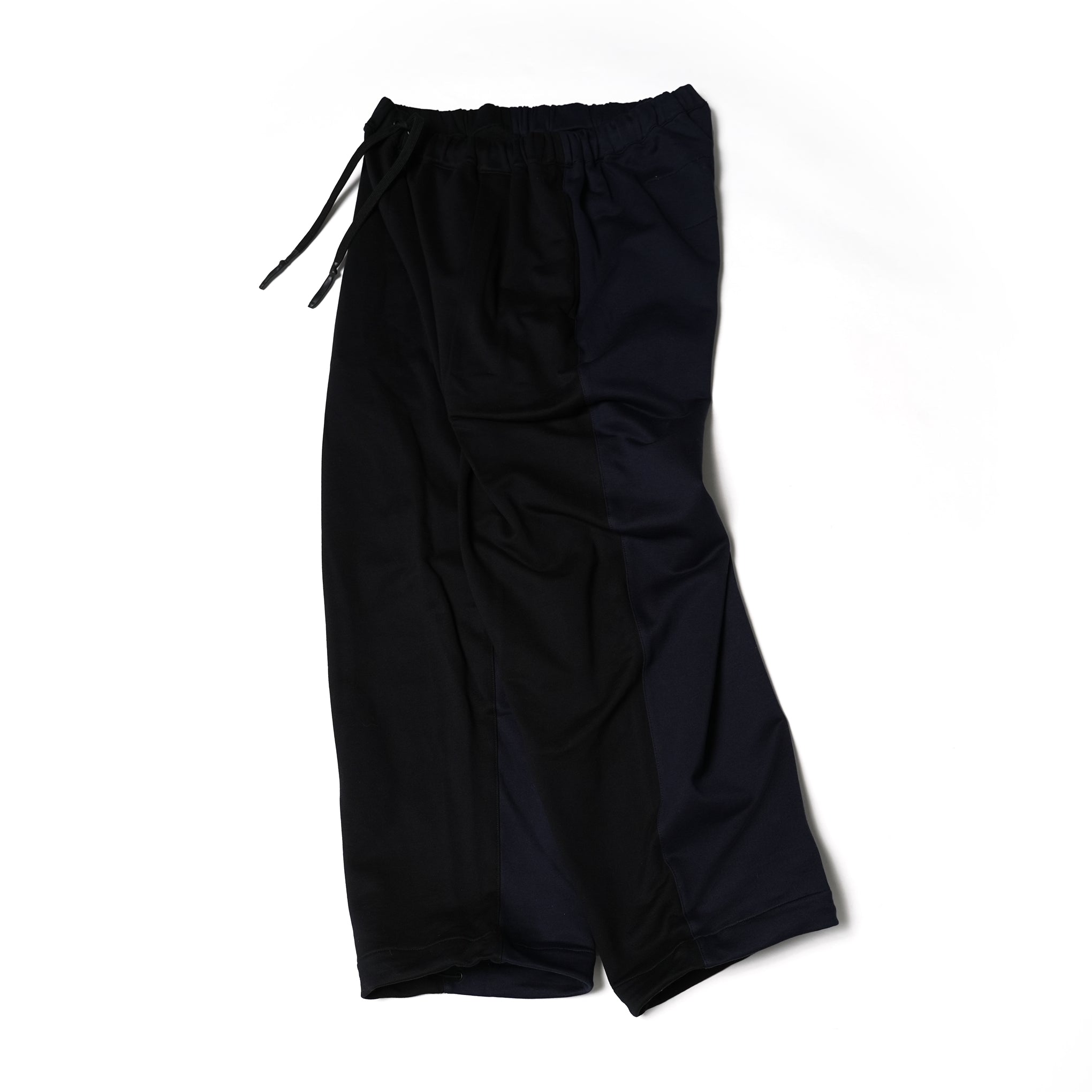 No:UN-017_SS23 | Name:TAPERED SWEAT TRACK PANTS BICOLOR | Color:Black × Navy【UNTRACE_アントレース】【archive】