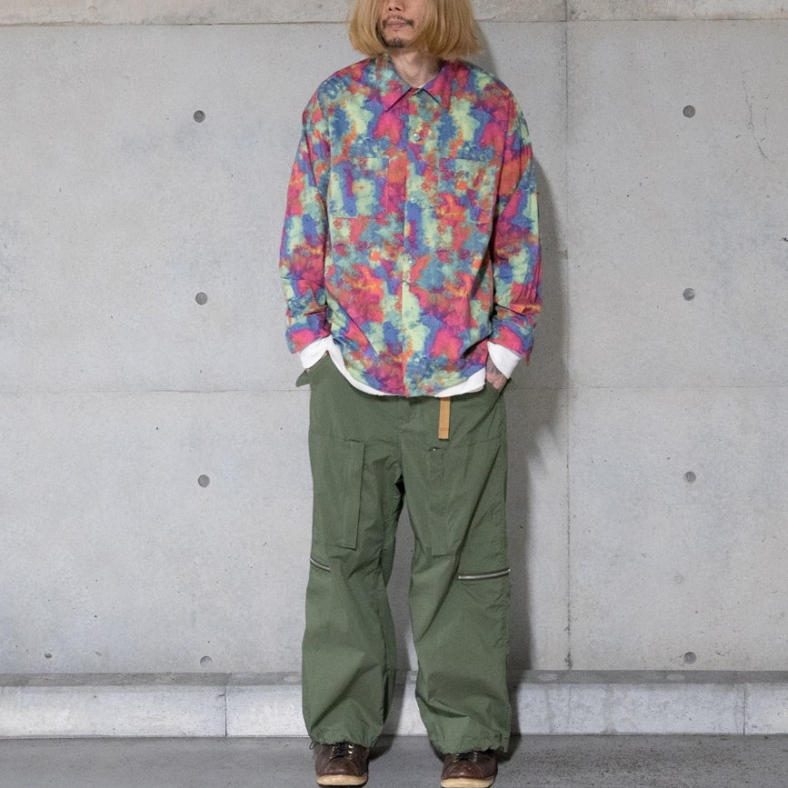 Uneven dyeing long sleeve shirtsLime Base | VARDE77