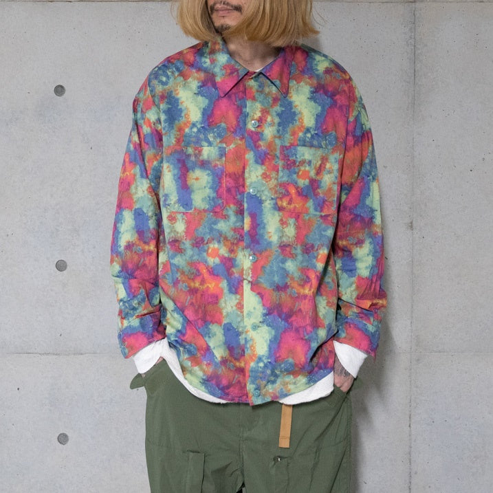 Uneven dyeing long sleeve shirtsLime Base | VARDE77