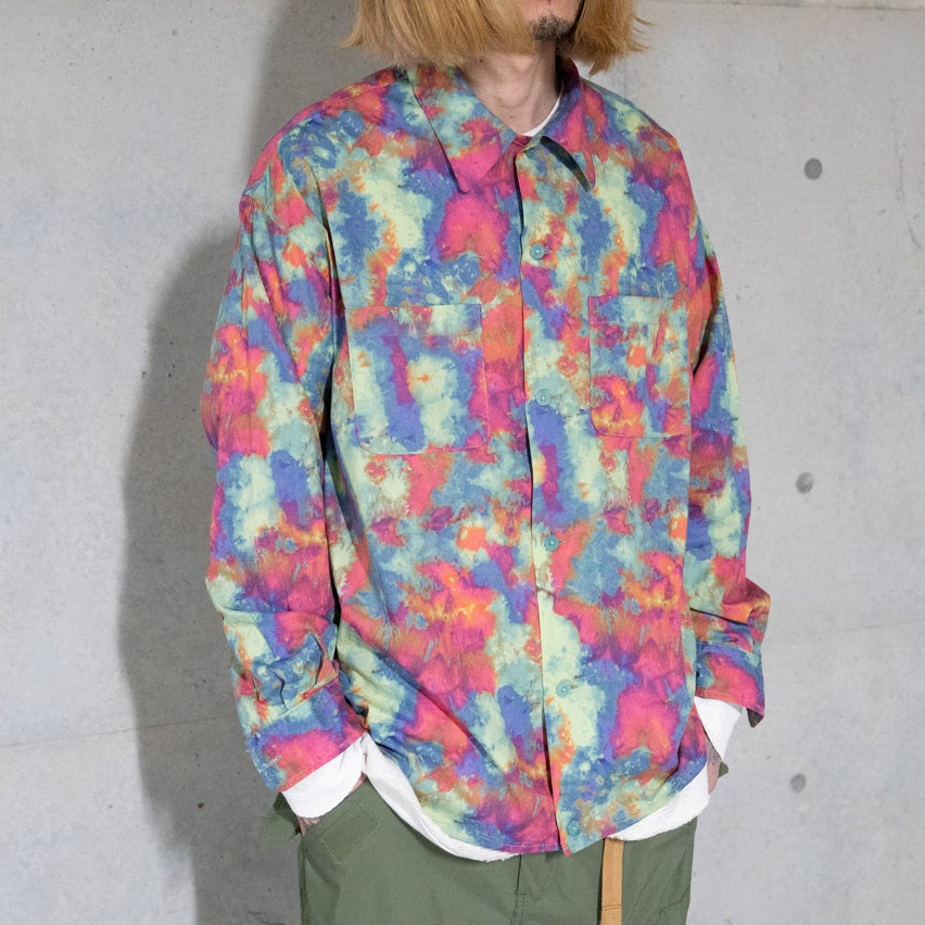 Uneven dyeing long sleeve shirtsLime Base | VARDE77