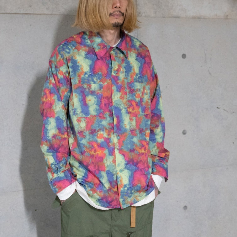 Uneven dyeing long sleeve shirtsLime Base | VARDE77